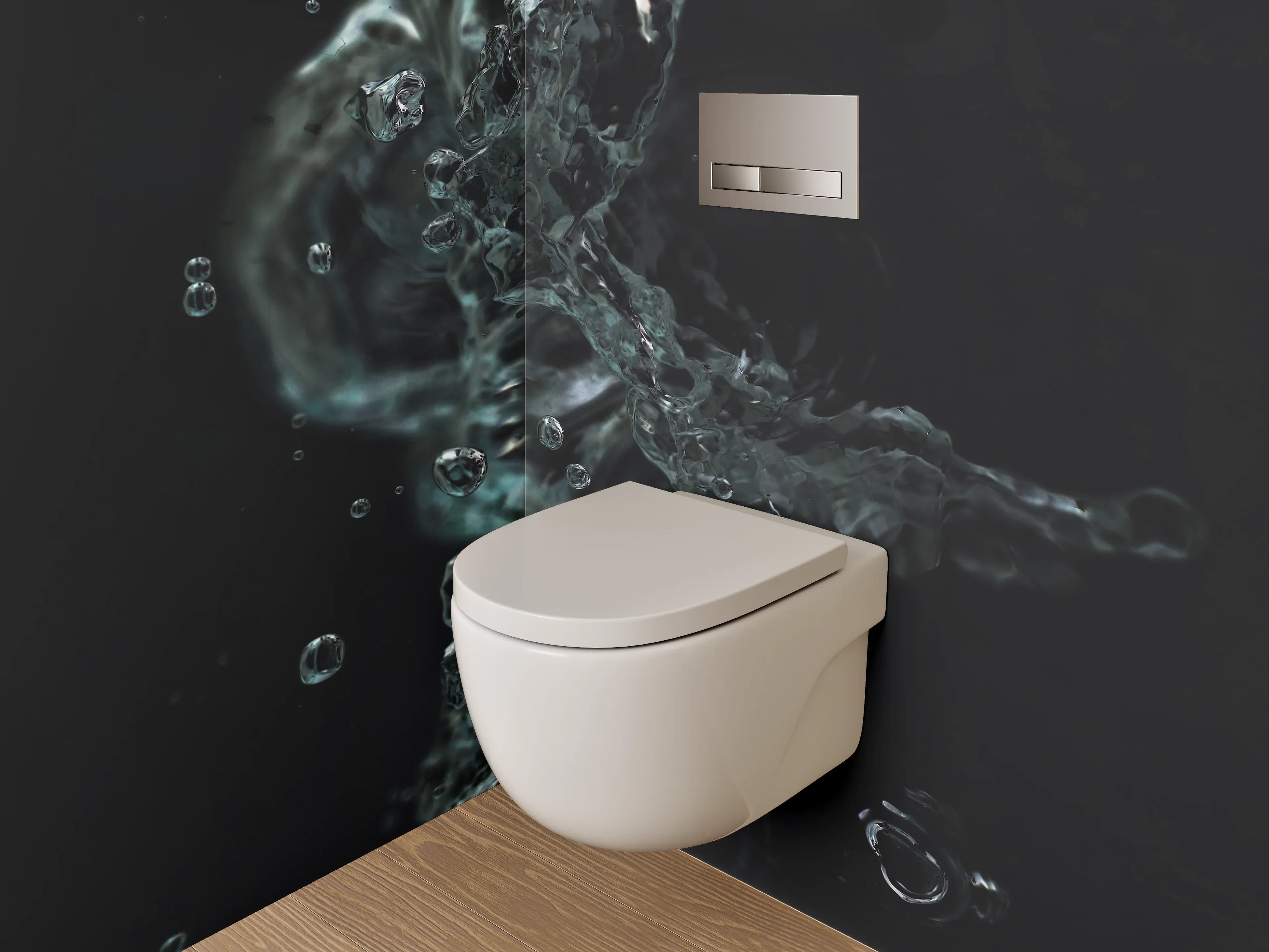 WC-Rückwand - Abstraktes Wasser Splash Motiv