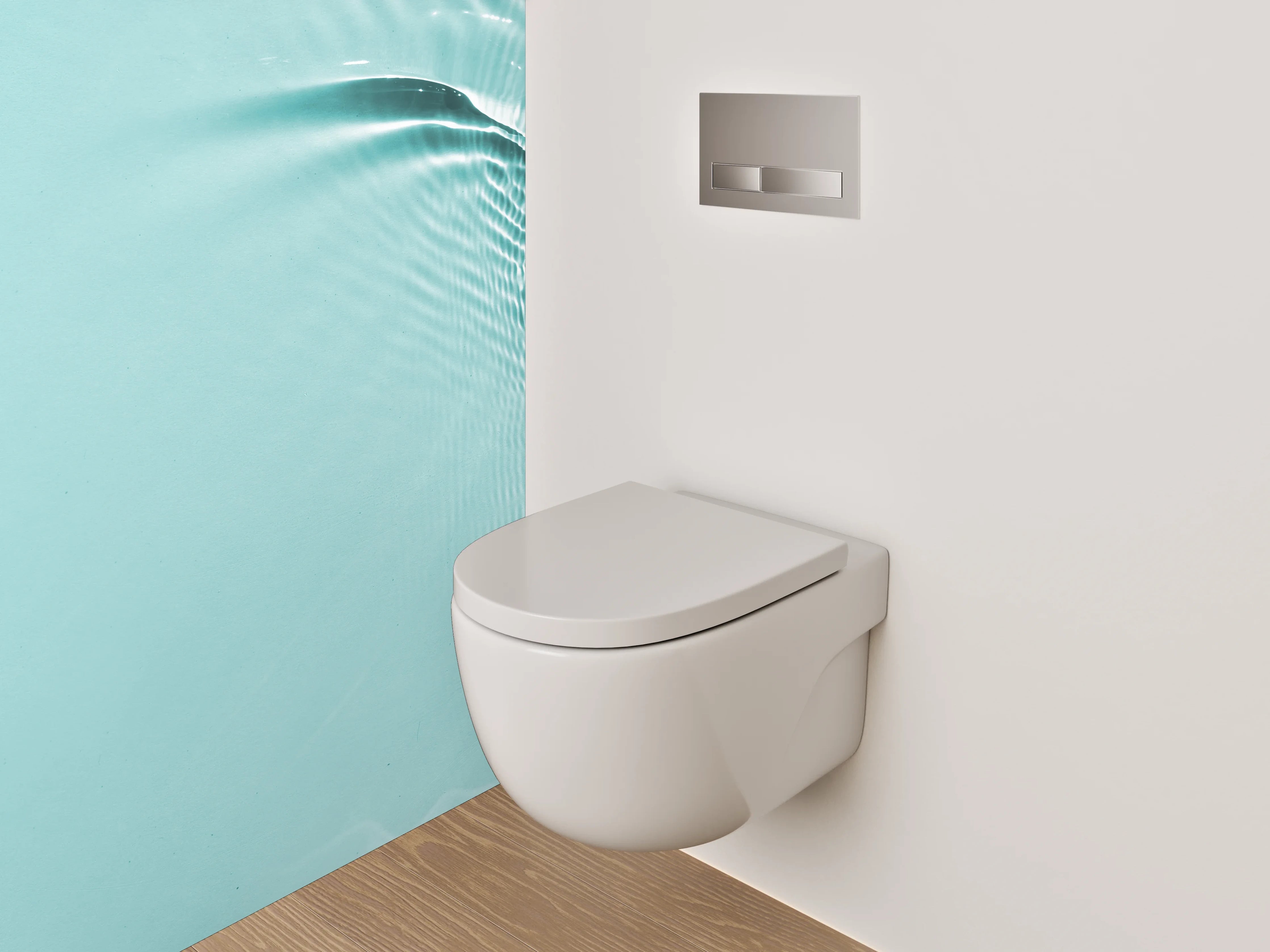 WC-Rückwand - Abstraktes Wasserlicht in Türkis