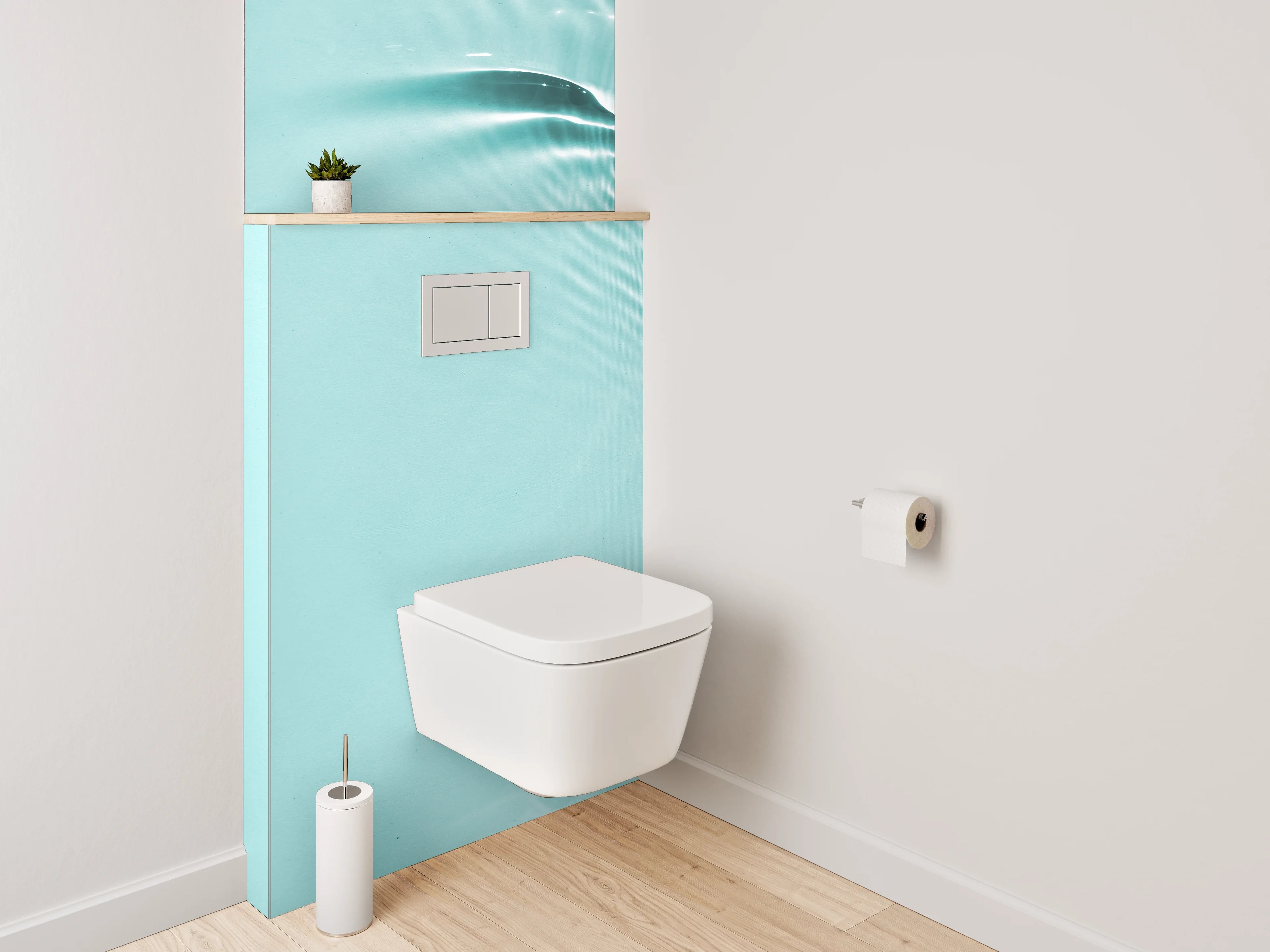 WC-Rückwand - Abstraktes Wasserlicht in Türkis
