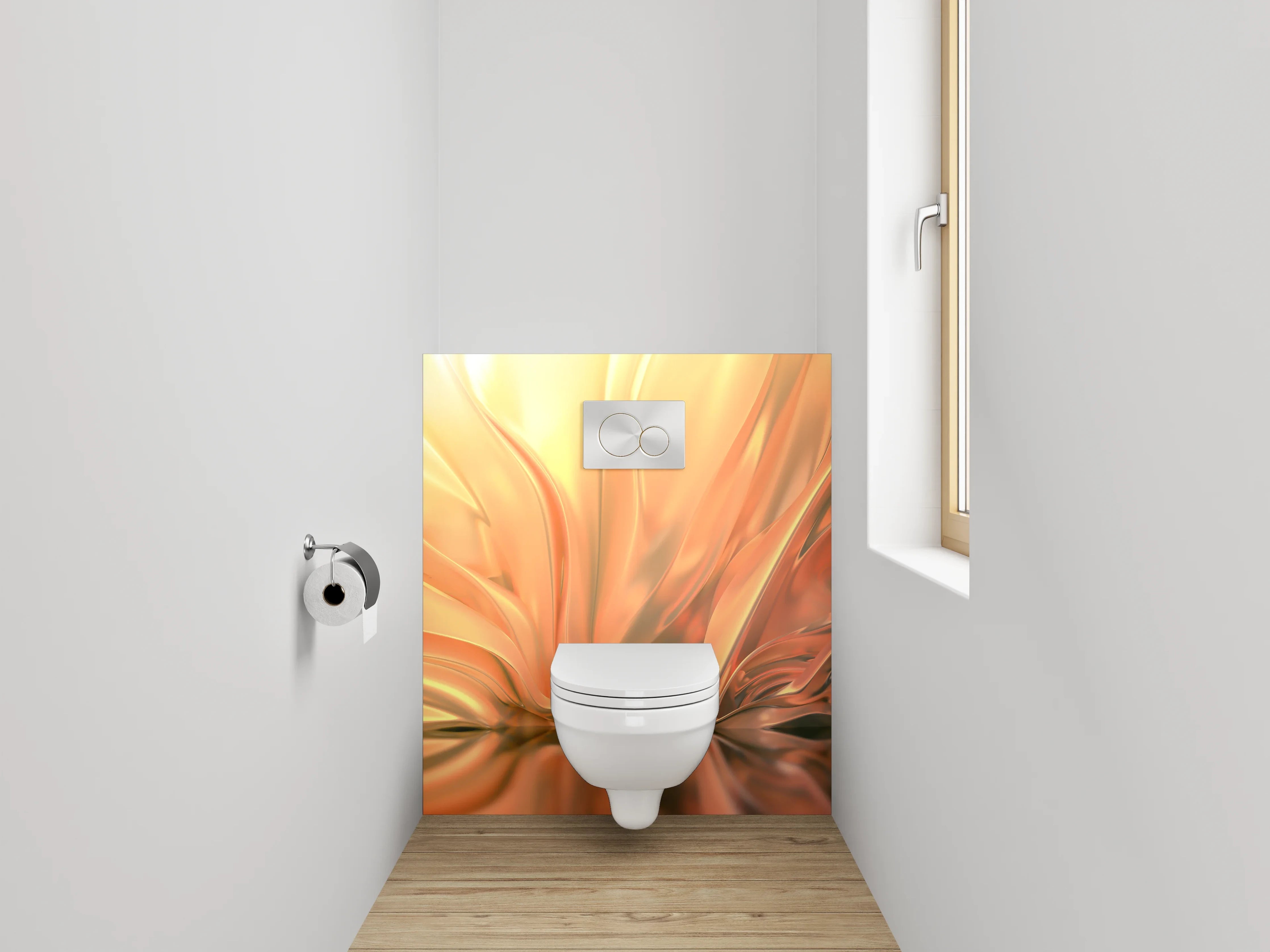 WC-Rückwand - Abstraktes fließendes Gold-Design