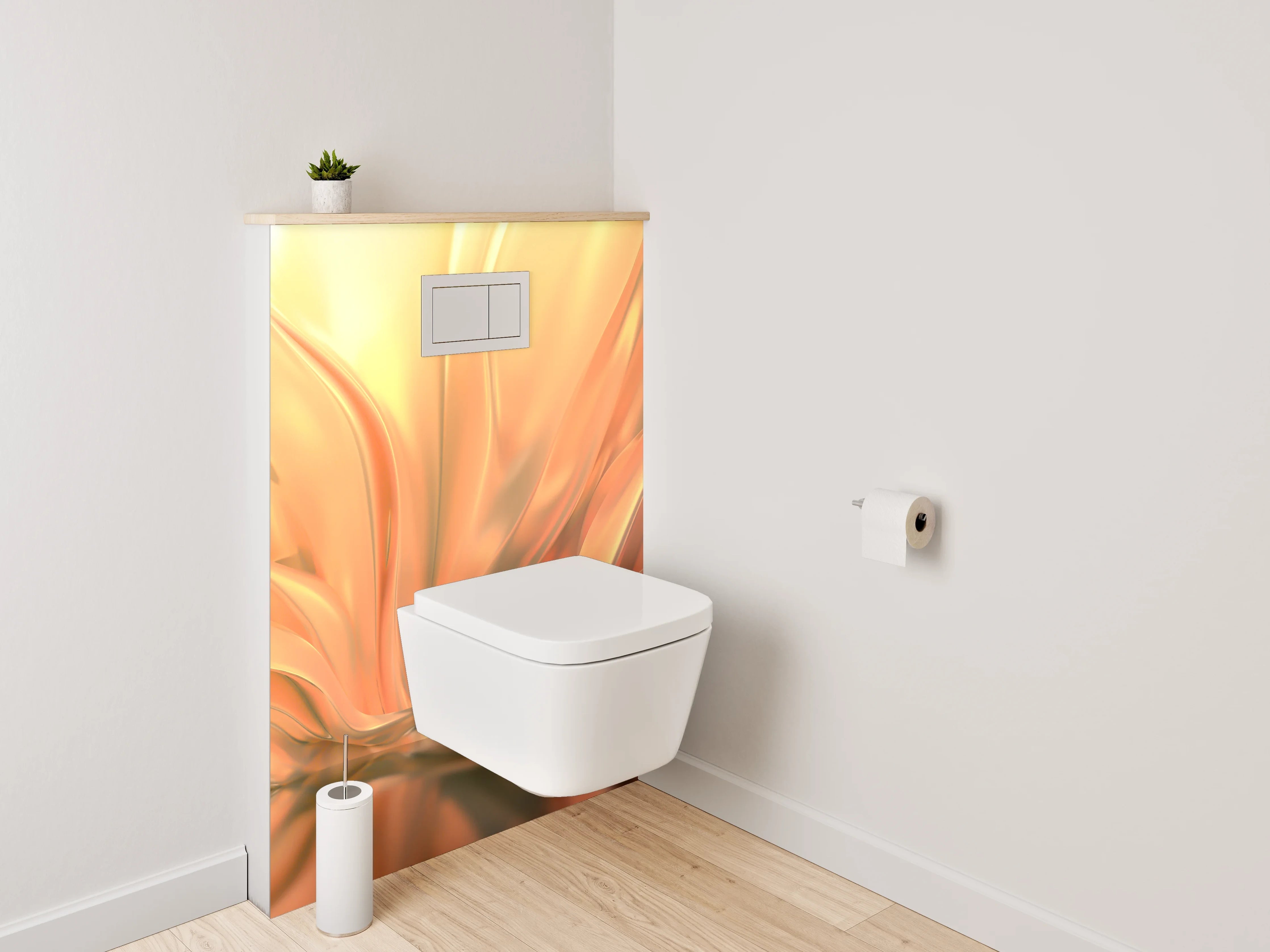 WC-Rückwand - Abstraktes fließendes Gold-Design