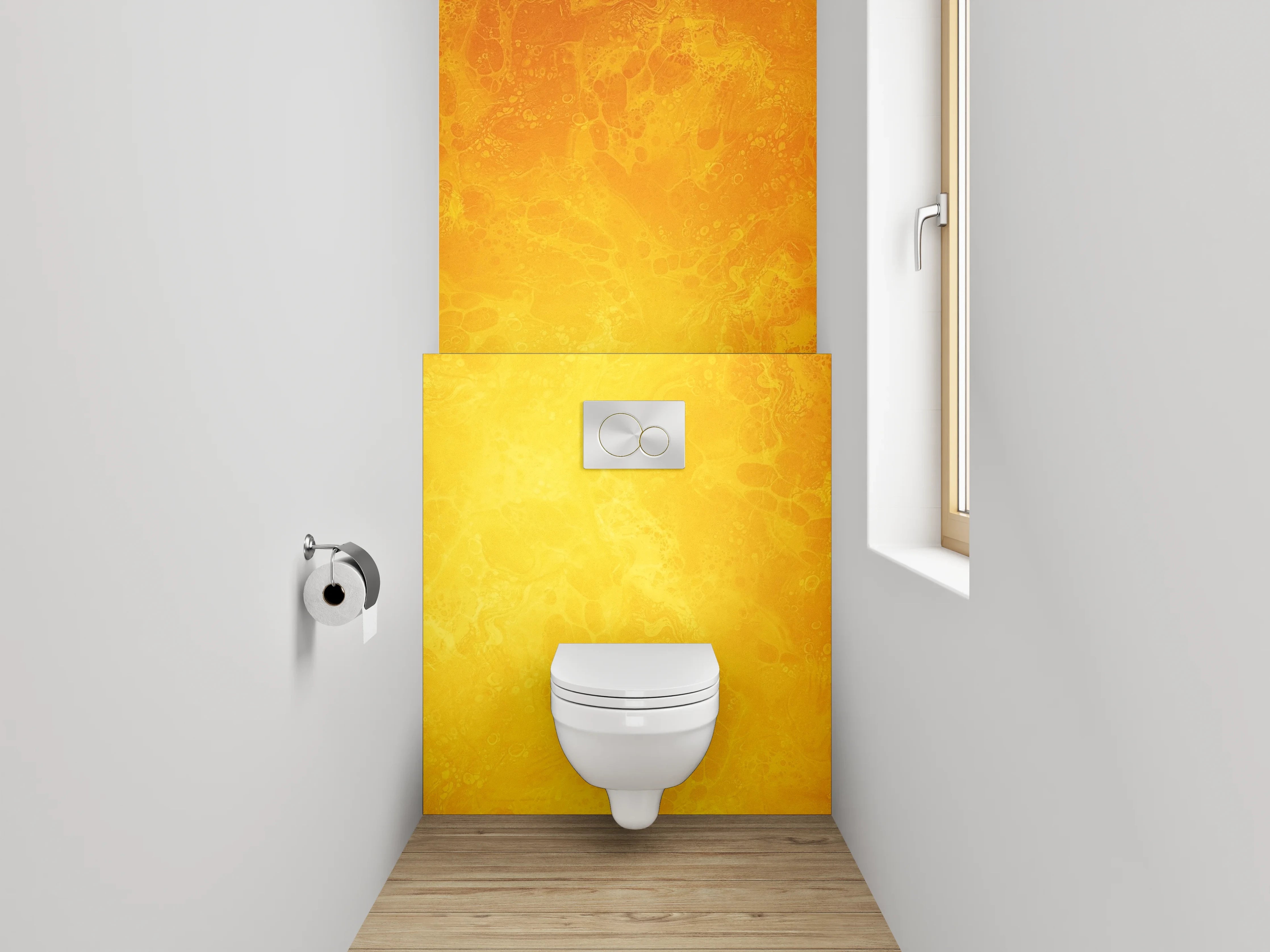 WC-Rückwand - Abstraktes gelbes Marmor-Design