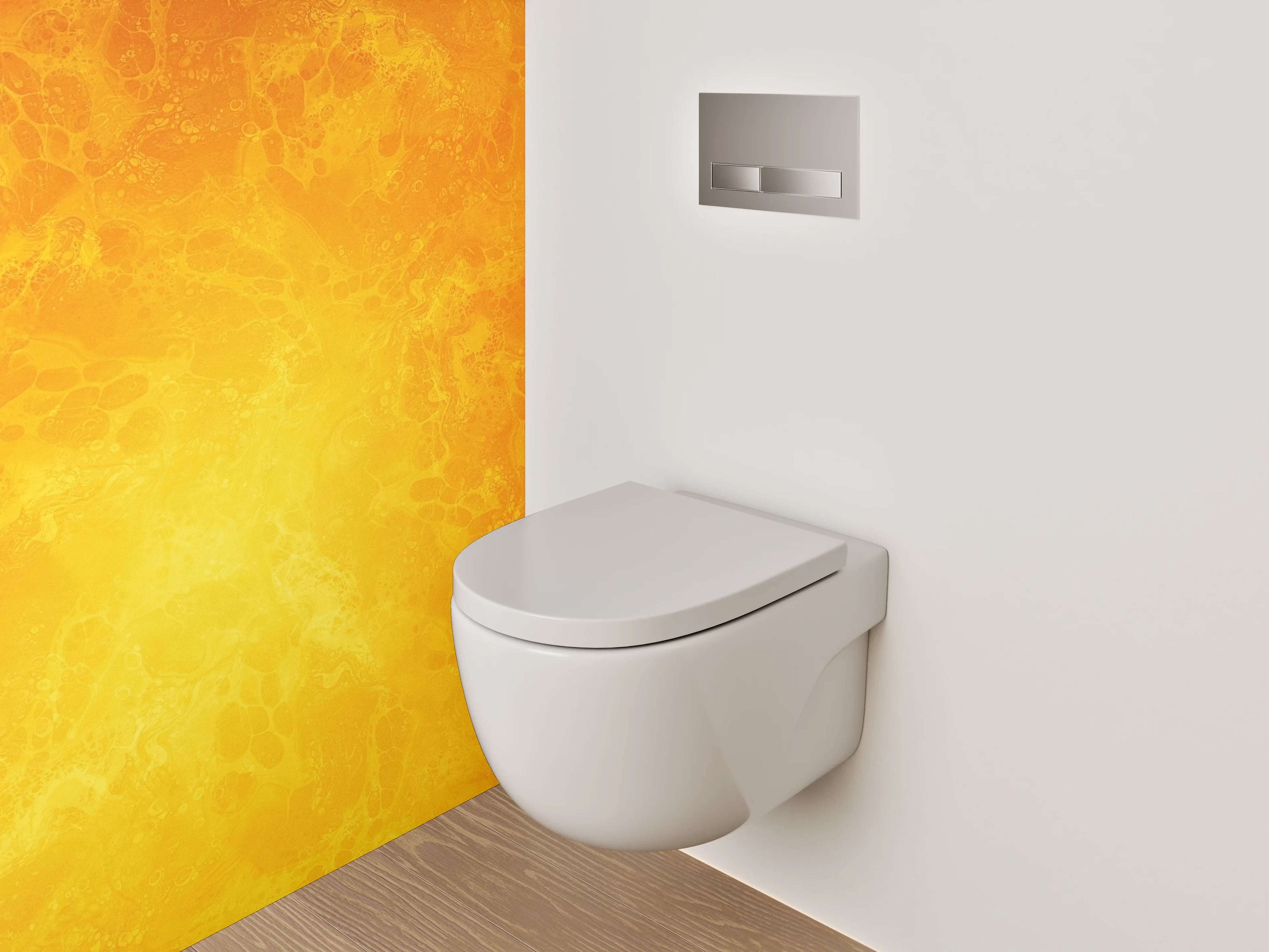 WC-Rückwand - Abstraktes gelbes Marmor-Design