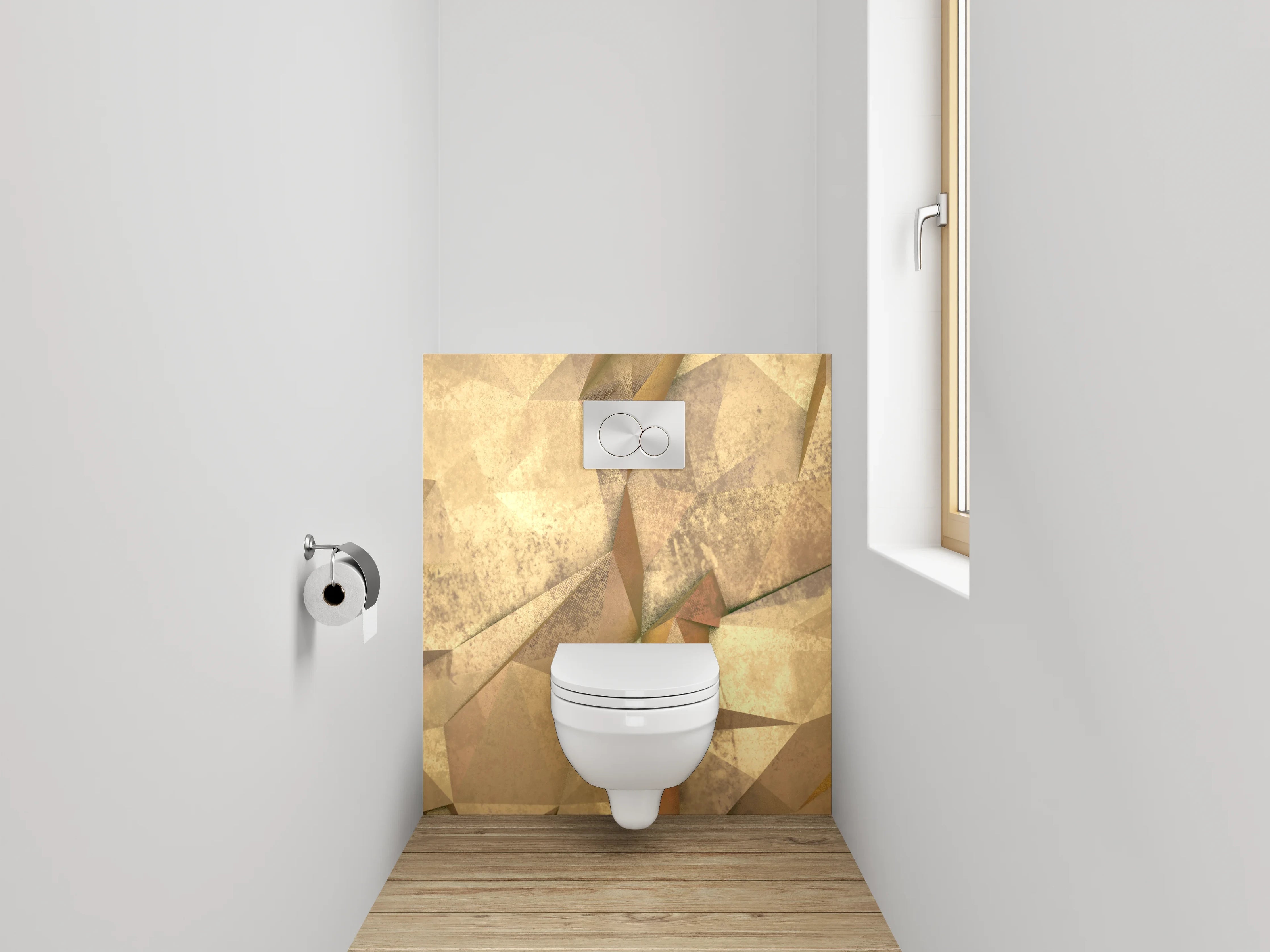 WC-Rückwand - Abstraktes geometrisches Muster Beige Braun