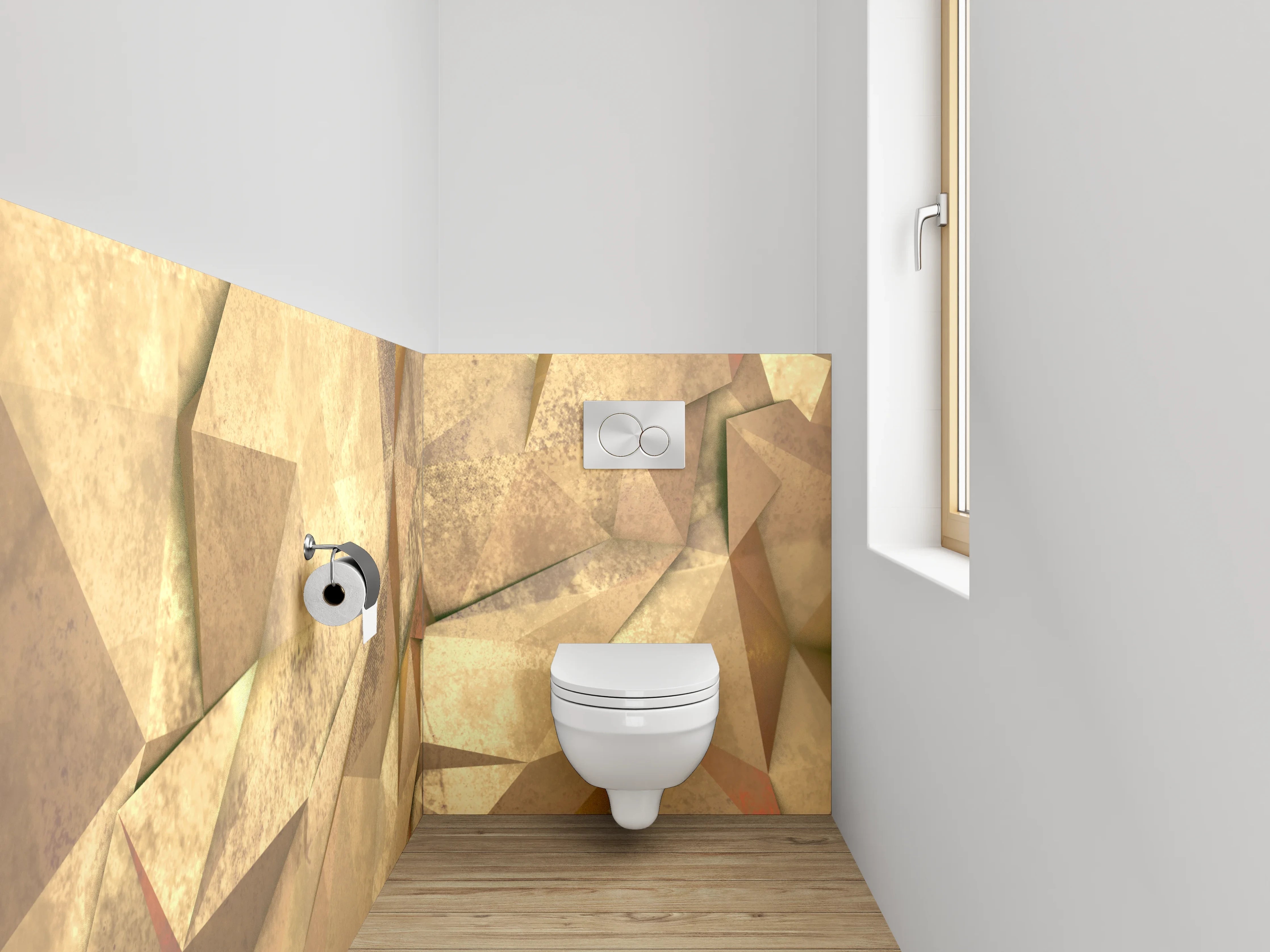 WC-Rückwand - Abstraktes geometrisches Muster Beige Braun