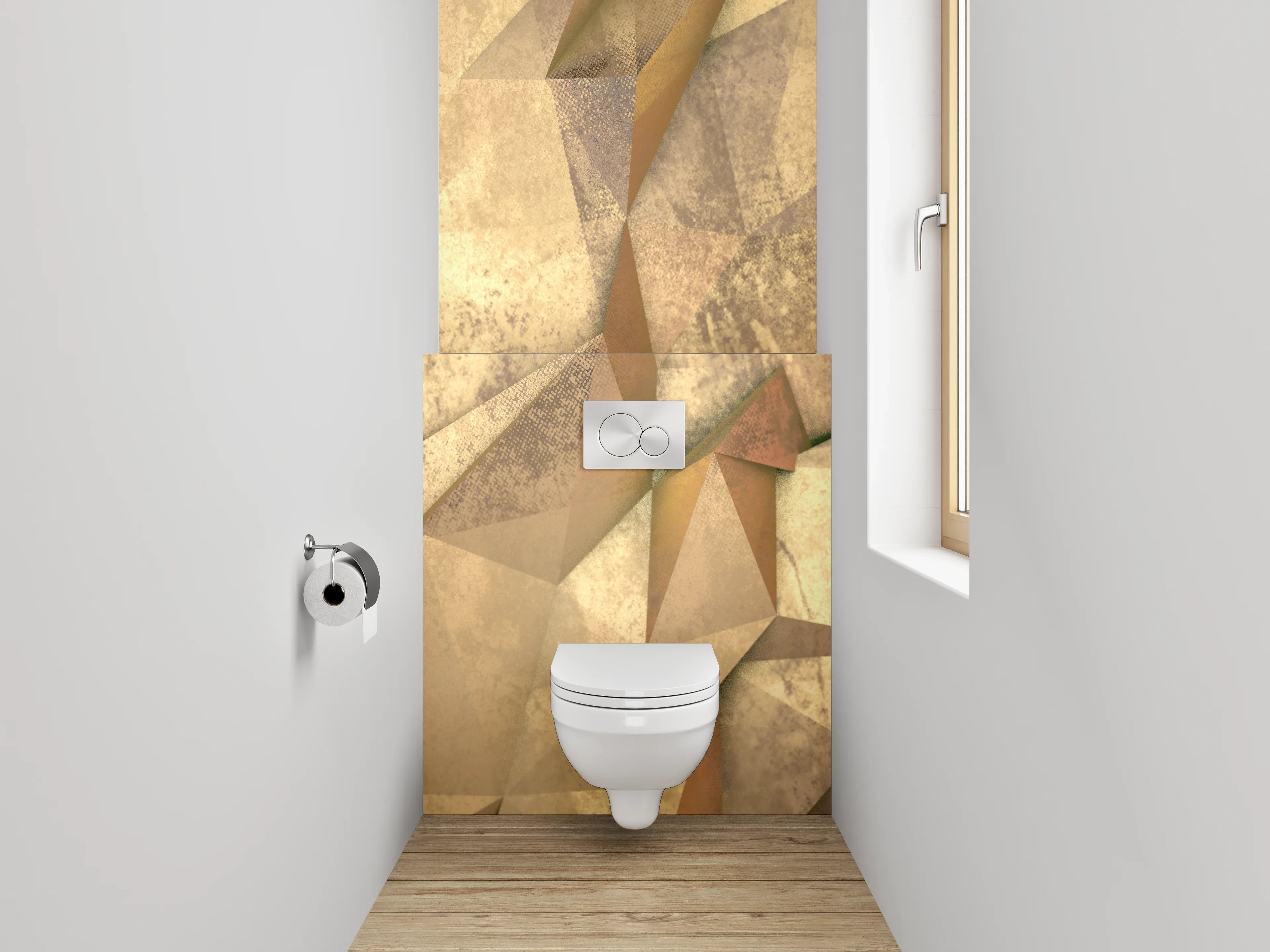 WC-Rückwand - Abstraktes geometrisches Muster Beige Braun