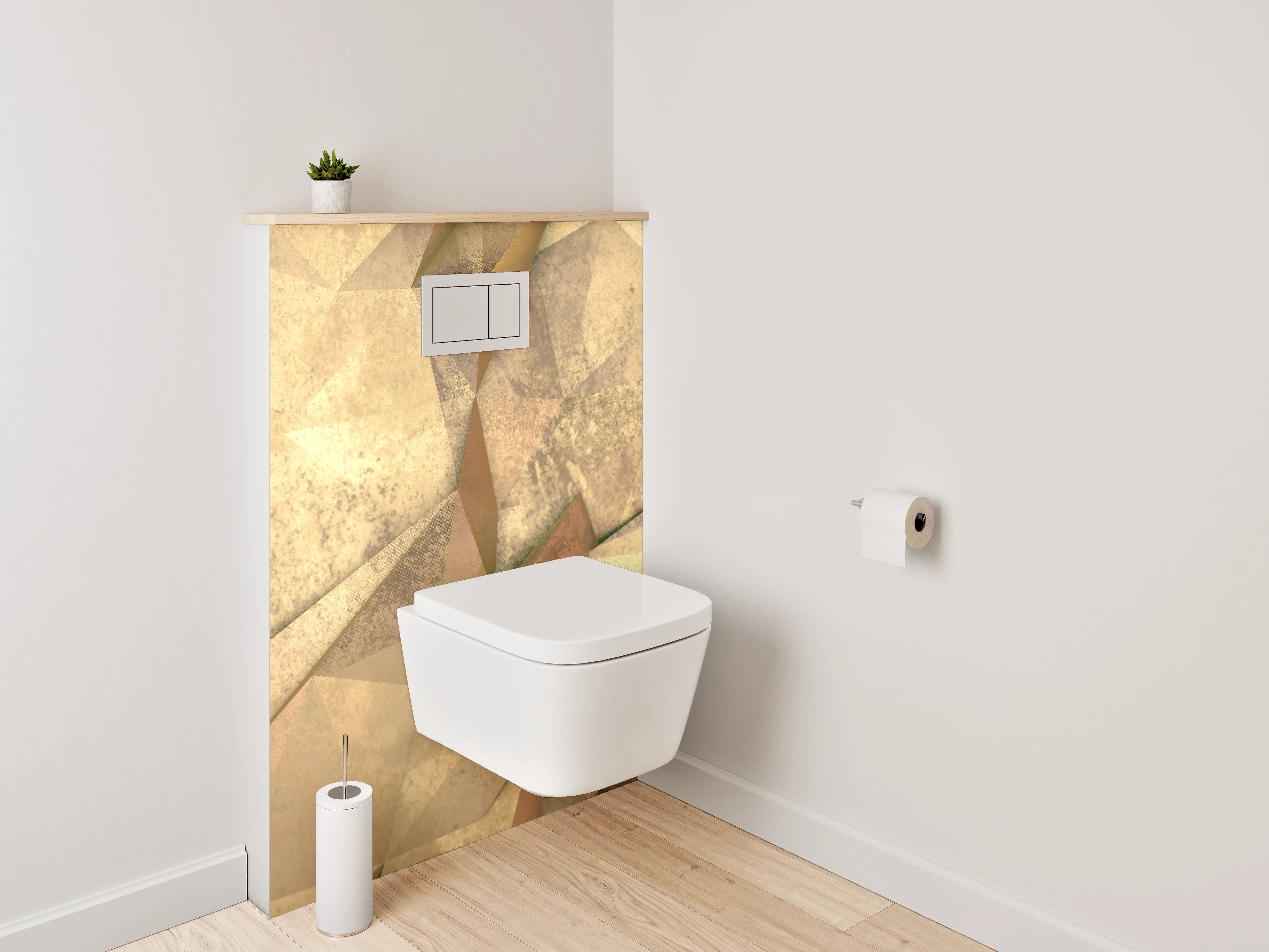 WC-Rückwand - Abstraktes geometrisches Muster Beige Braun