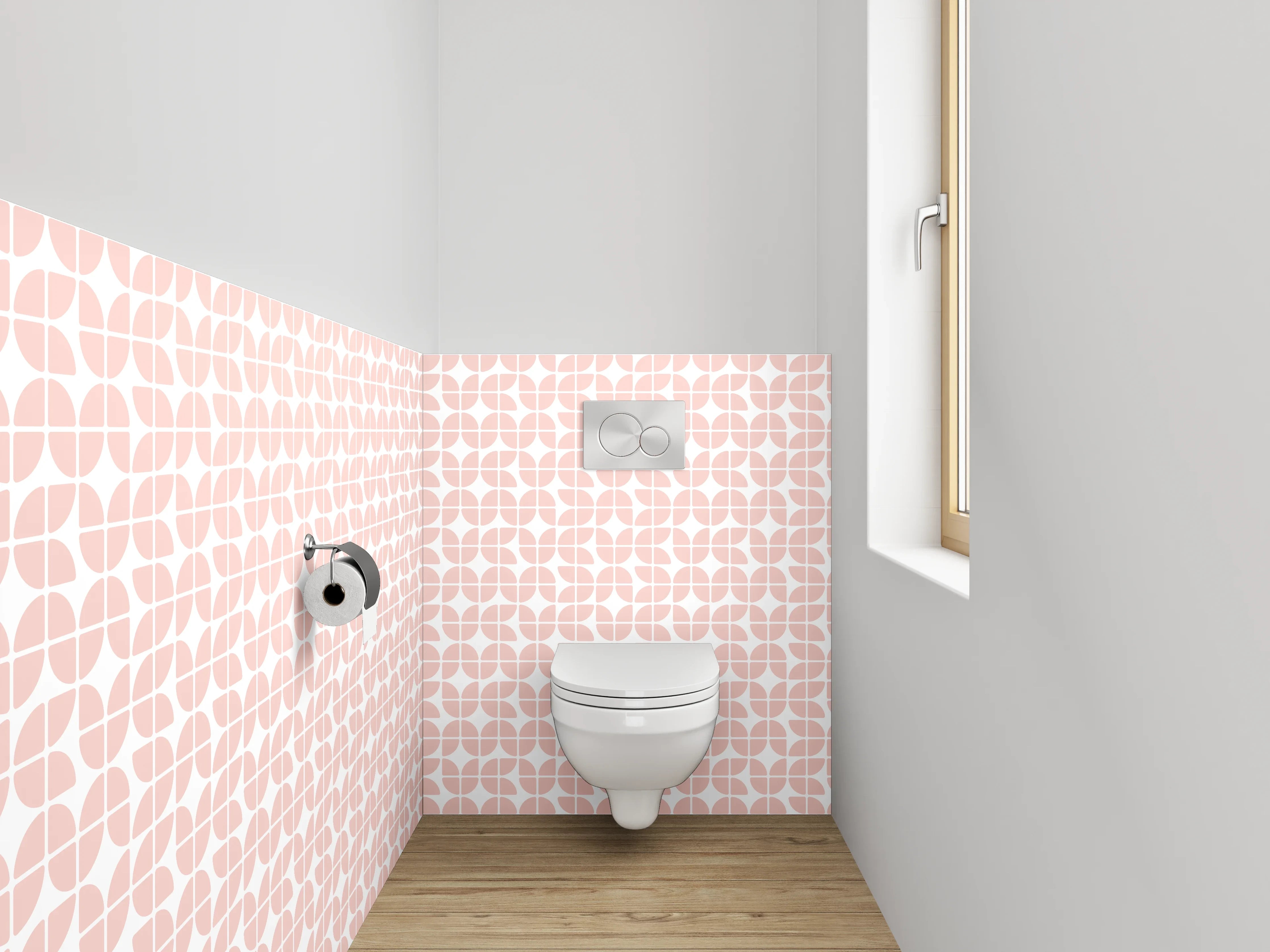 WC-Rückwand - Abstraktes rosa Wellenmuster Tapete