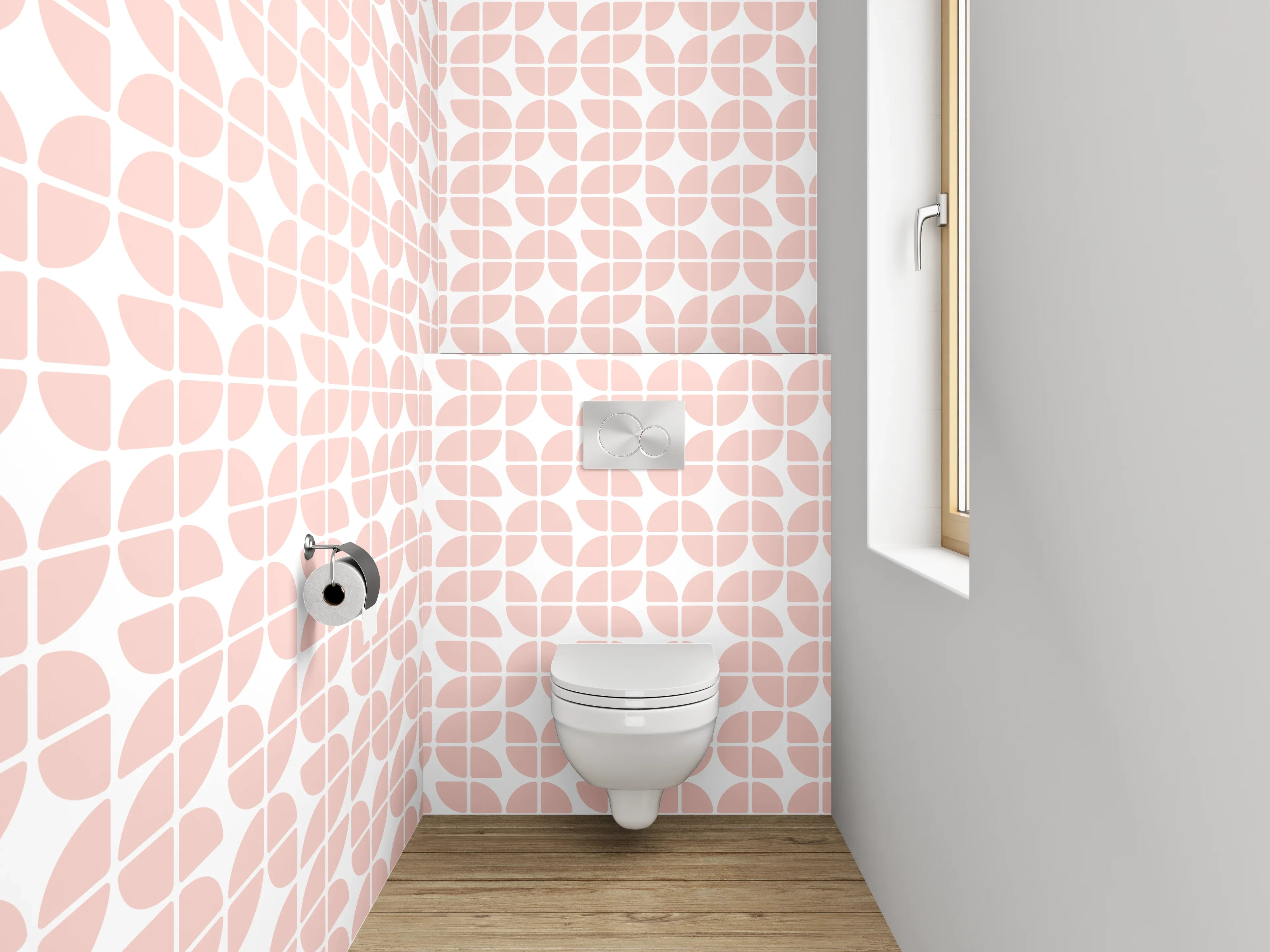 WC-Rückwand - Abstraktes rosa Wellenmuster Tapete