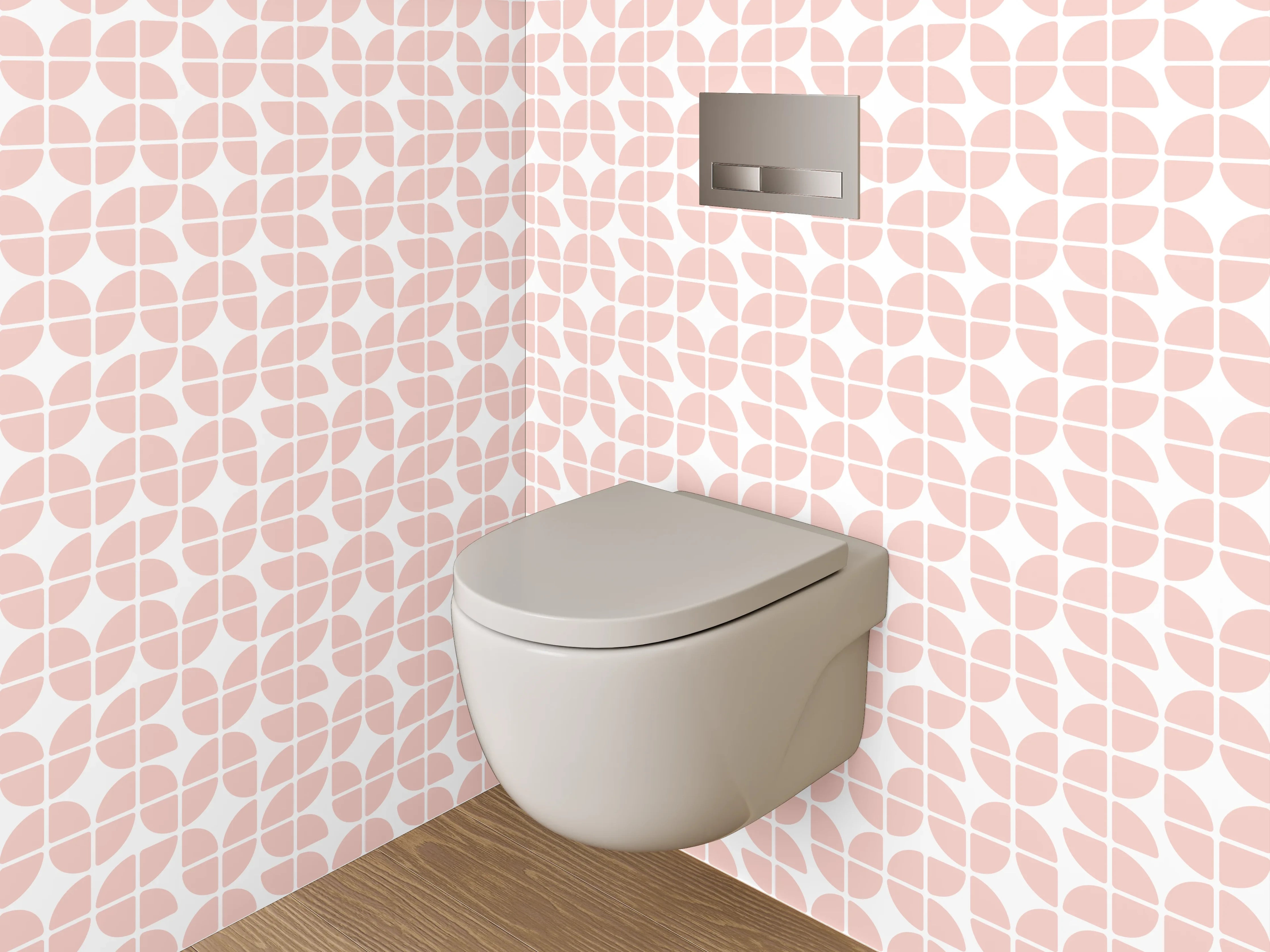 WC-Rückwand - Abstraktes rosa Wellenmuster Tapete