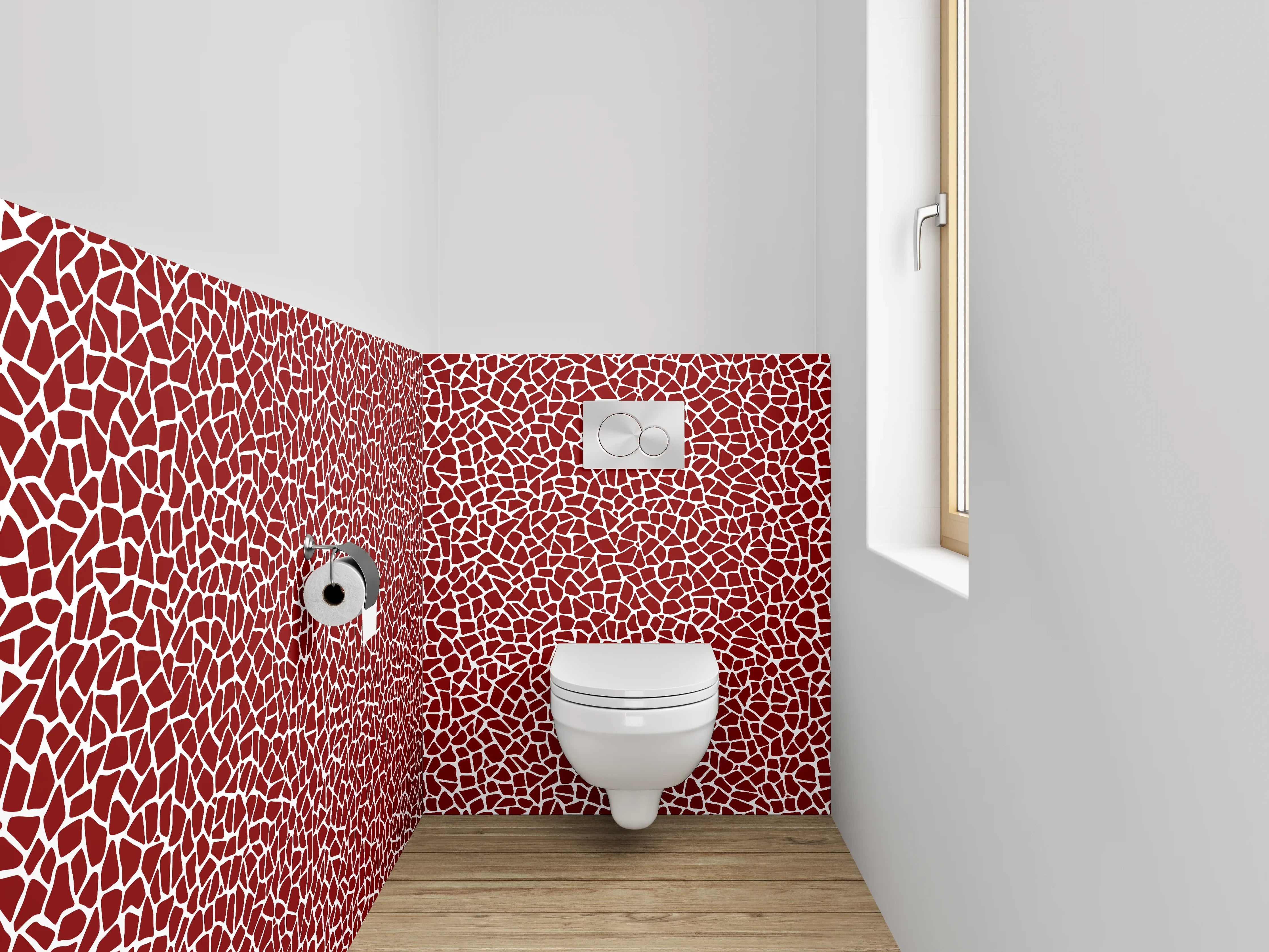 WC-Rückwand - Abstraktes rotes Mosaik Muster