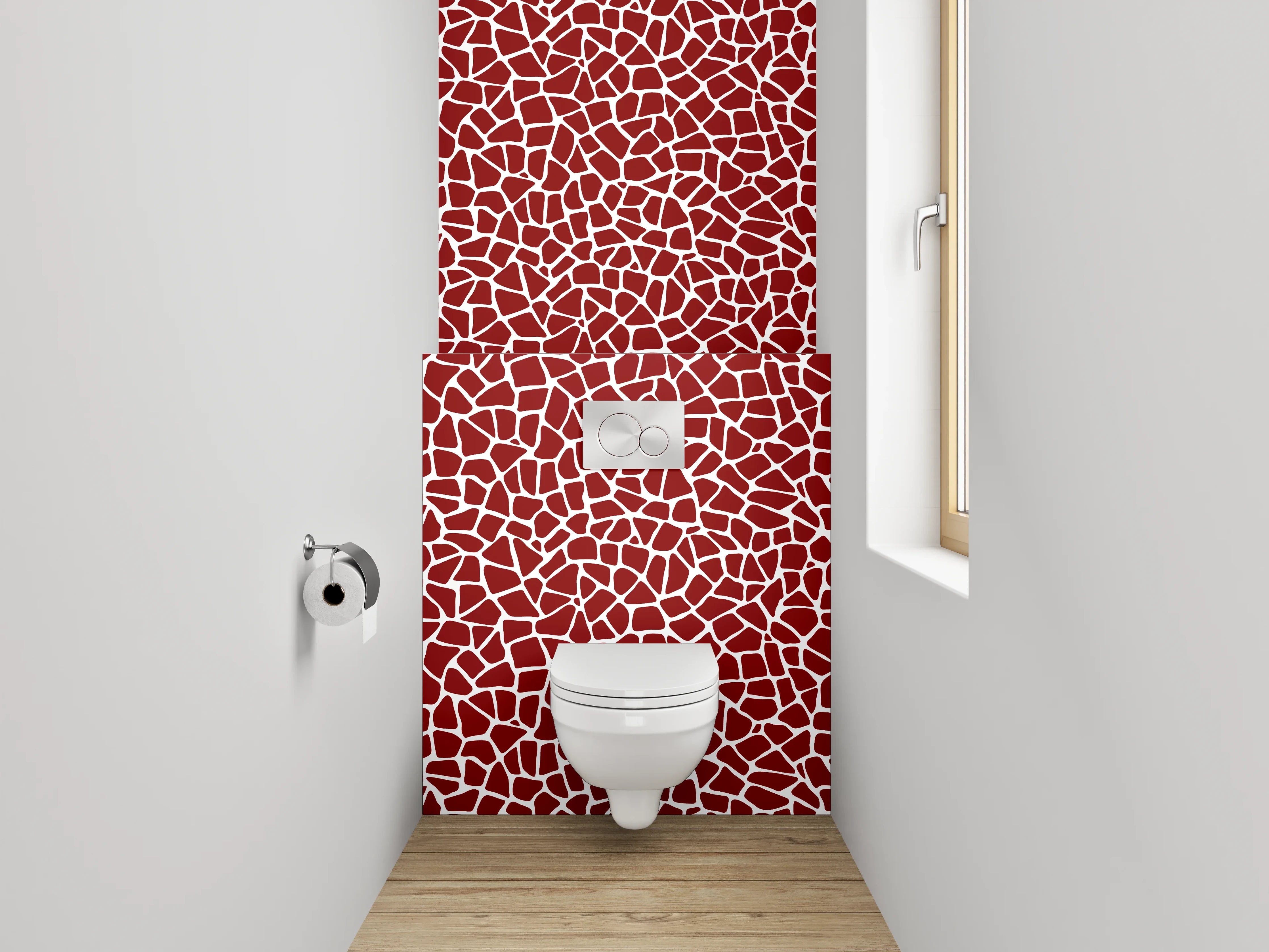 WC-Rückwand - Abstraktes rotes Mosaik Muster