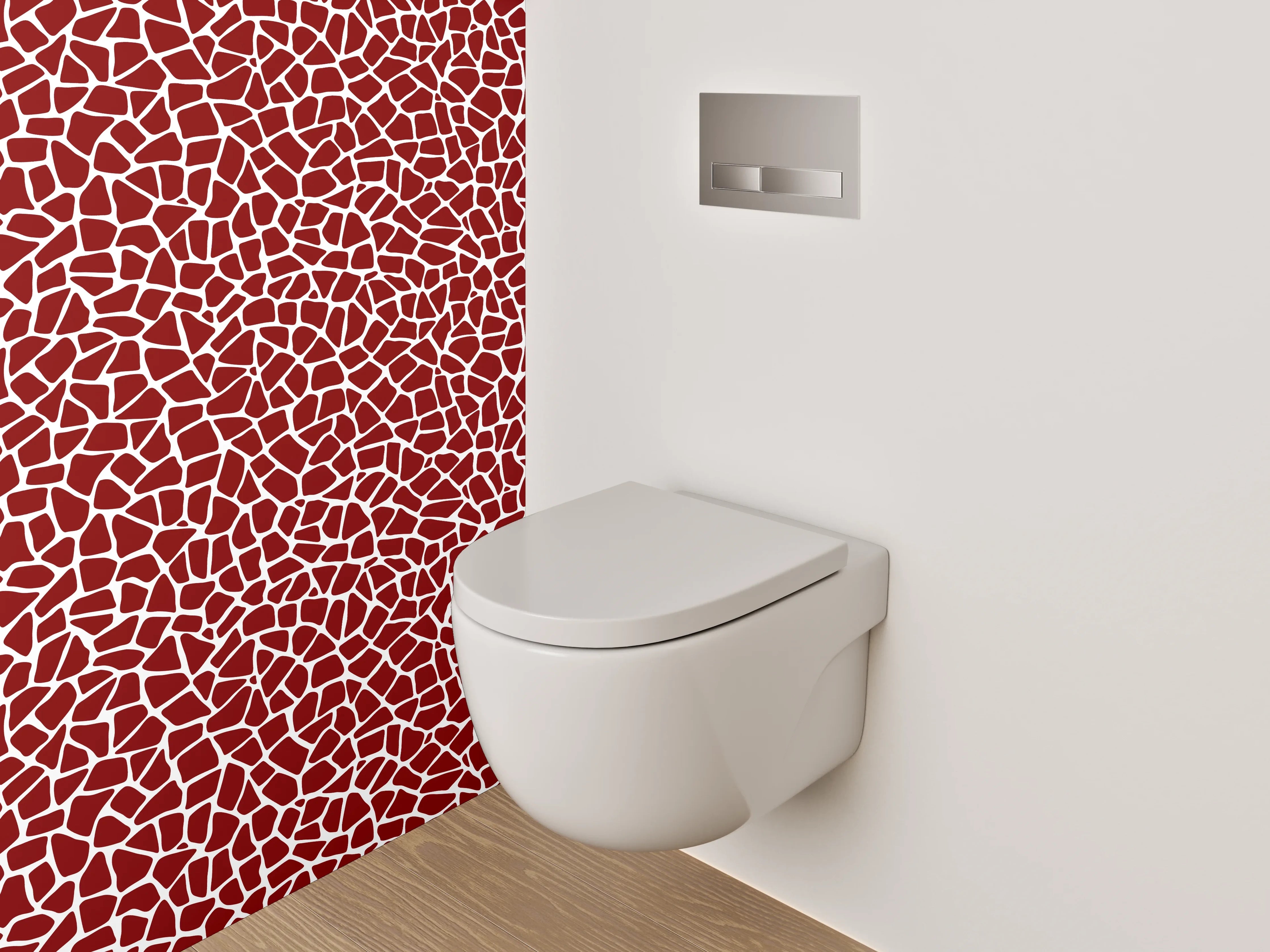 WC-Rückwand - Abstraktes rotes Mosaik Muster