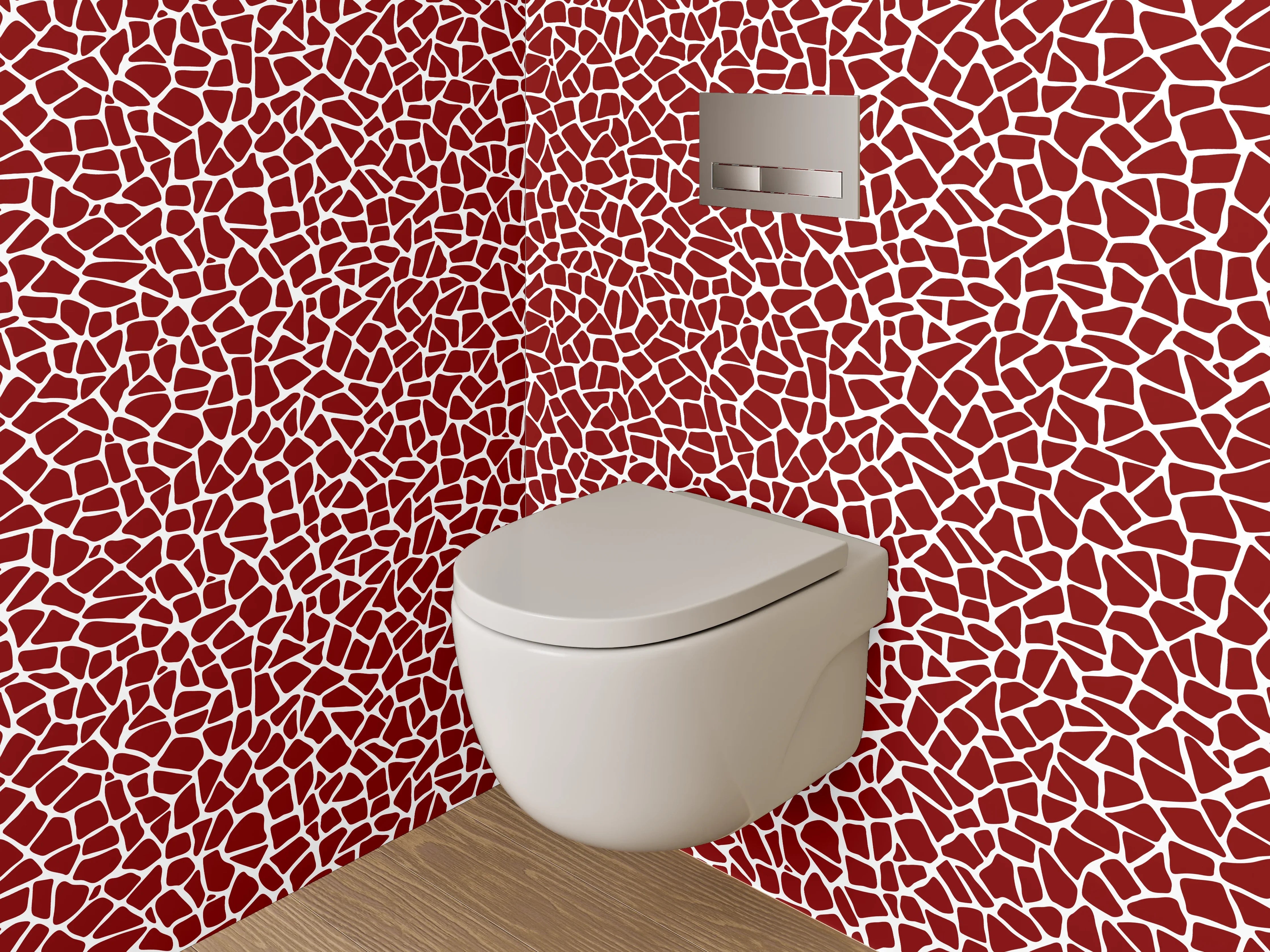 WC-Rückwand - Abstraktes rotes Mosaik Muster