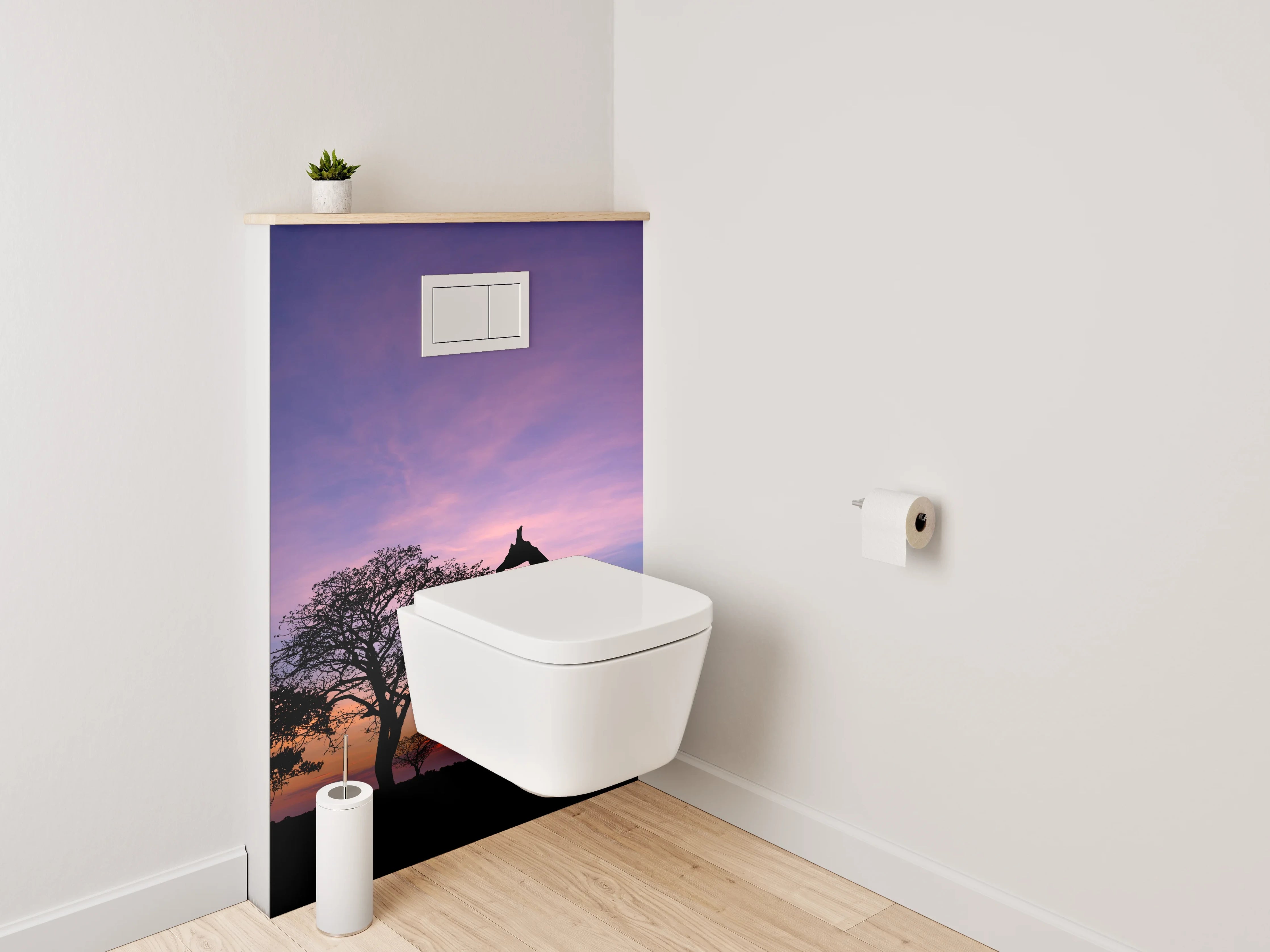 WC-Rückwand - Afrikanische Giraffen bei Sonnenuntergang