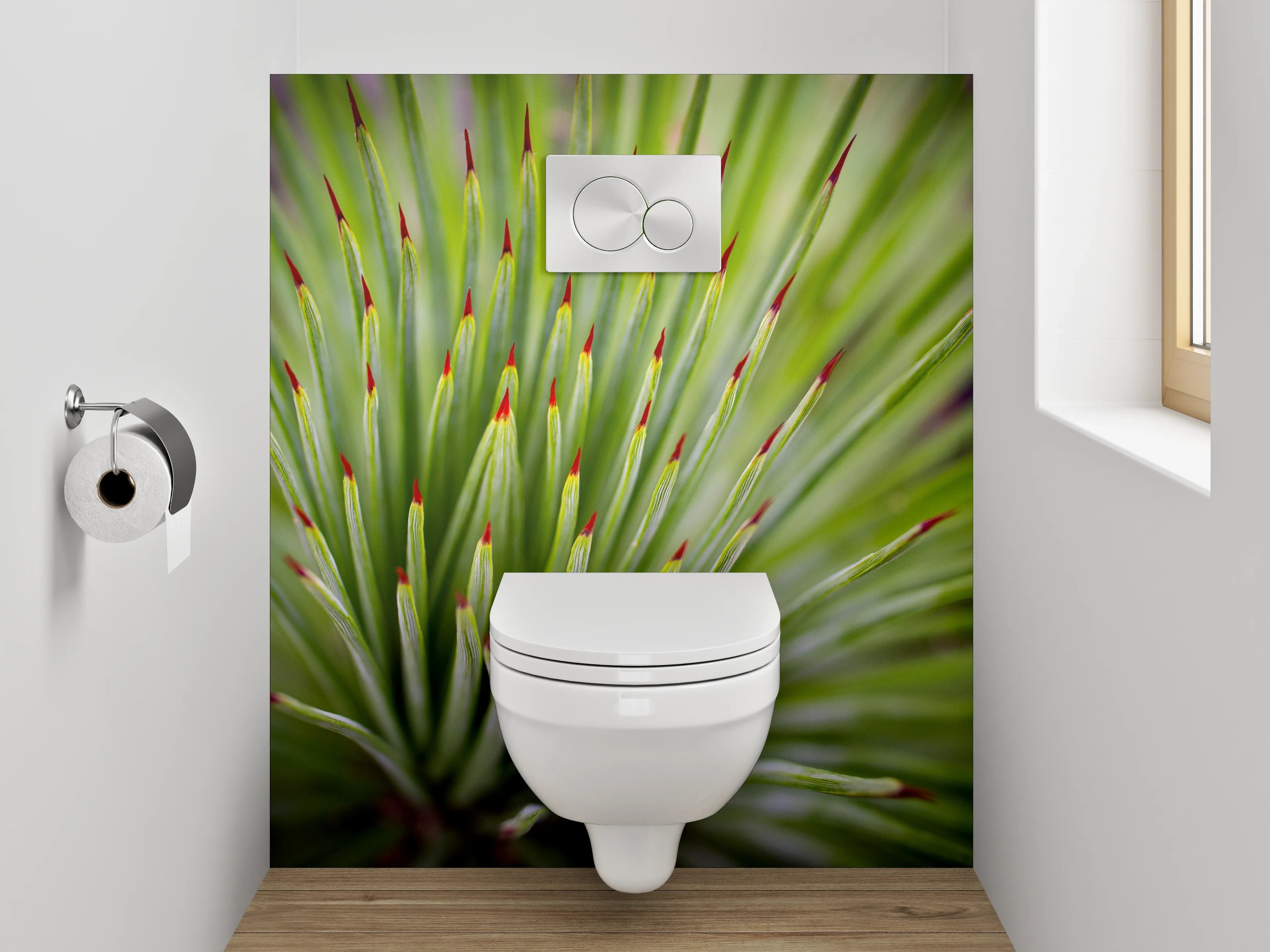 WC-Rückwand - Agave Nahaufnahme Makro Grün