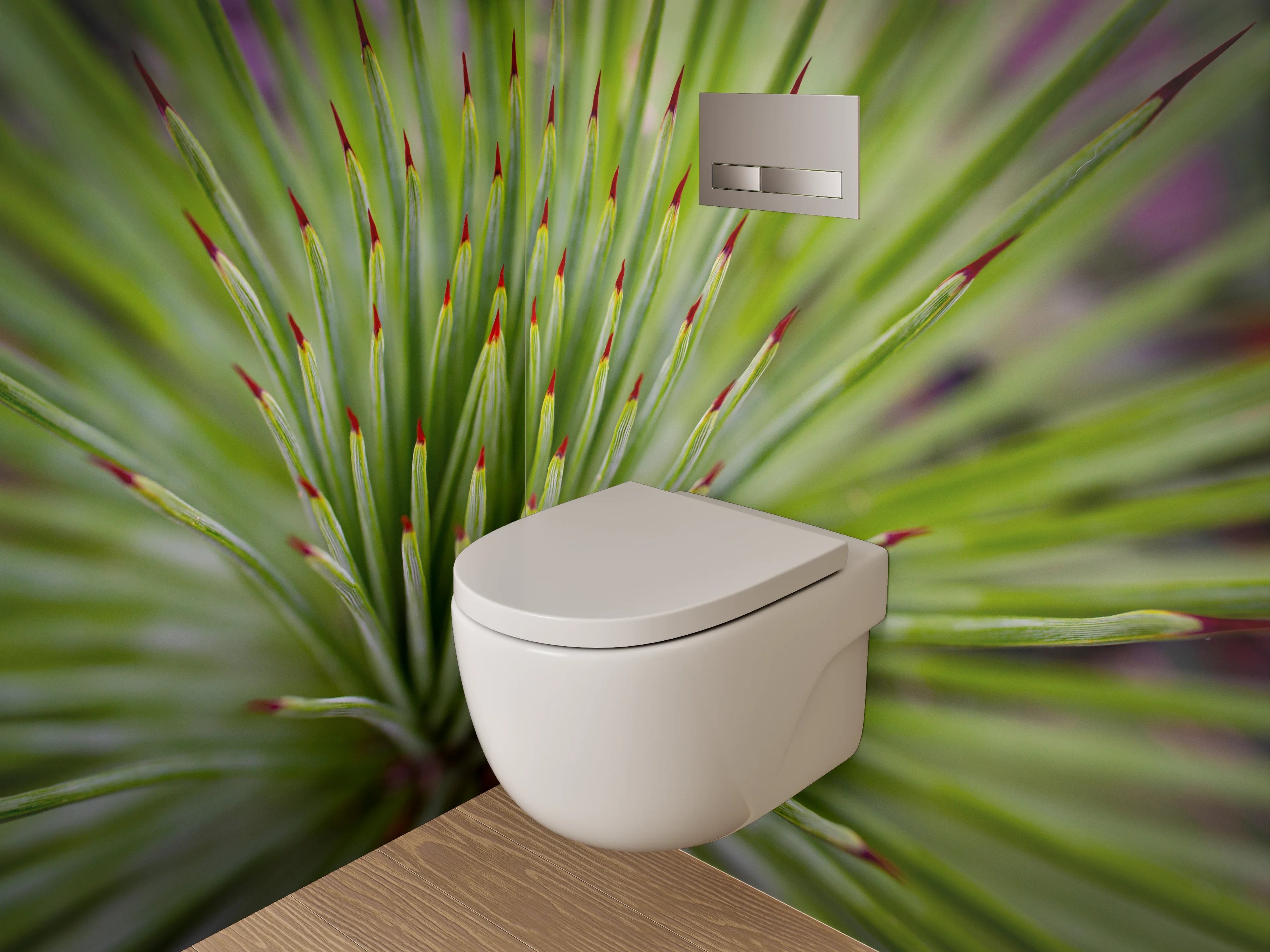 WC-Rückwand - Agave Nahaufnahme Makro Grün