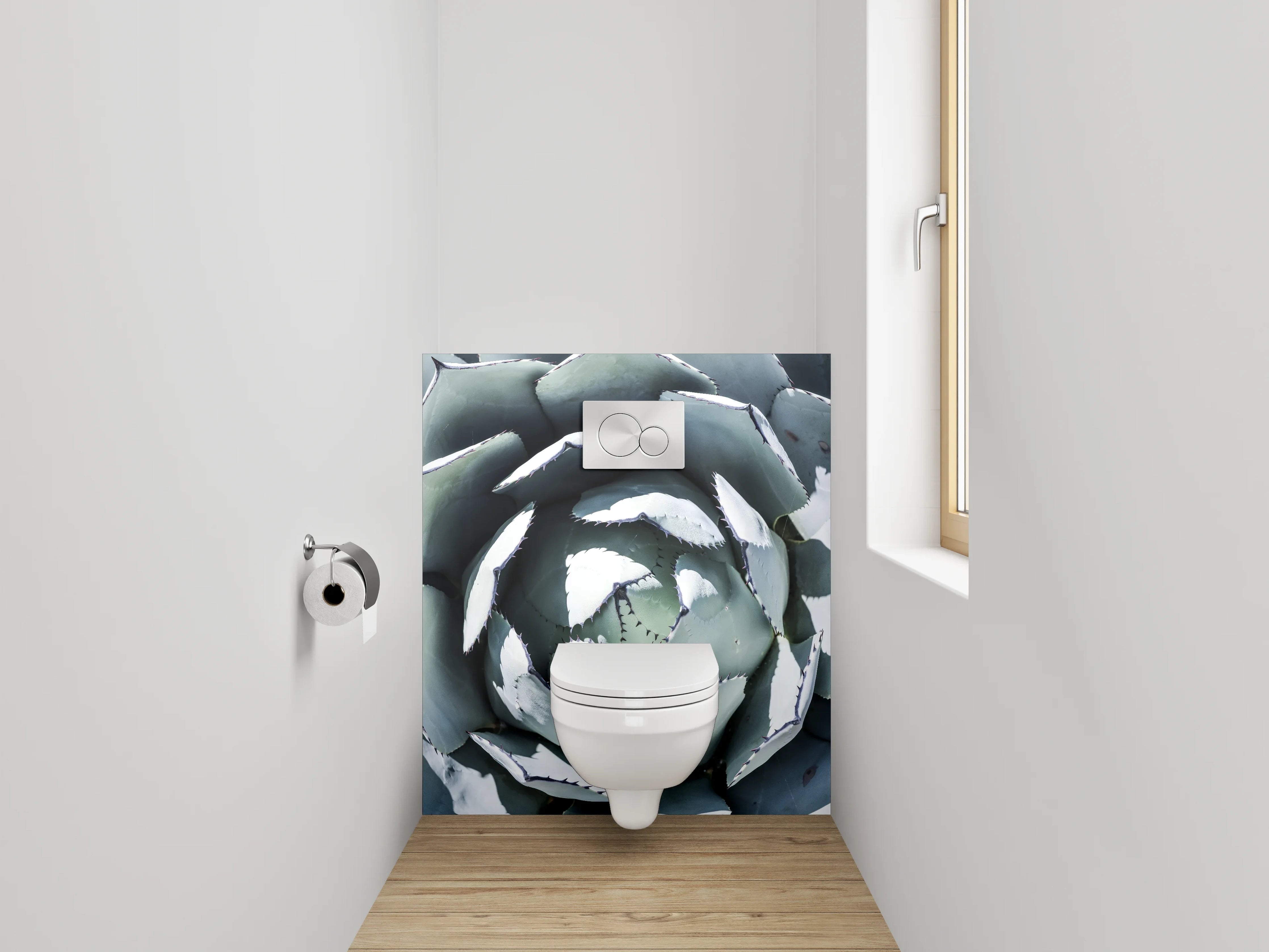 WC-Rückwand - Agave Nahaufnahme – Grüne Struktur
