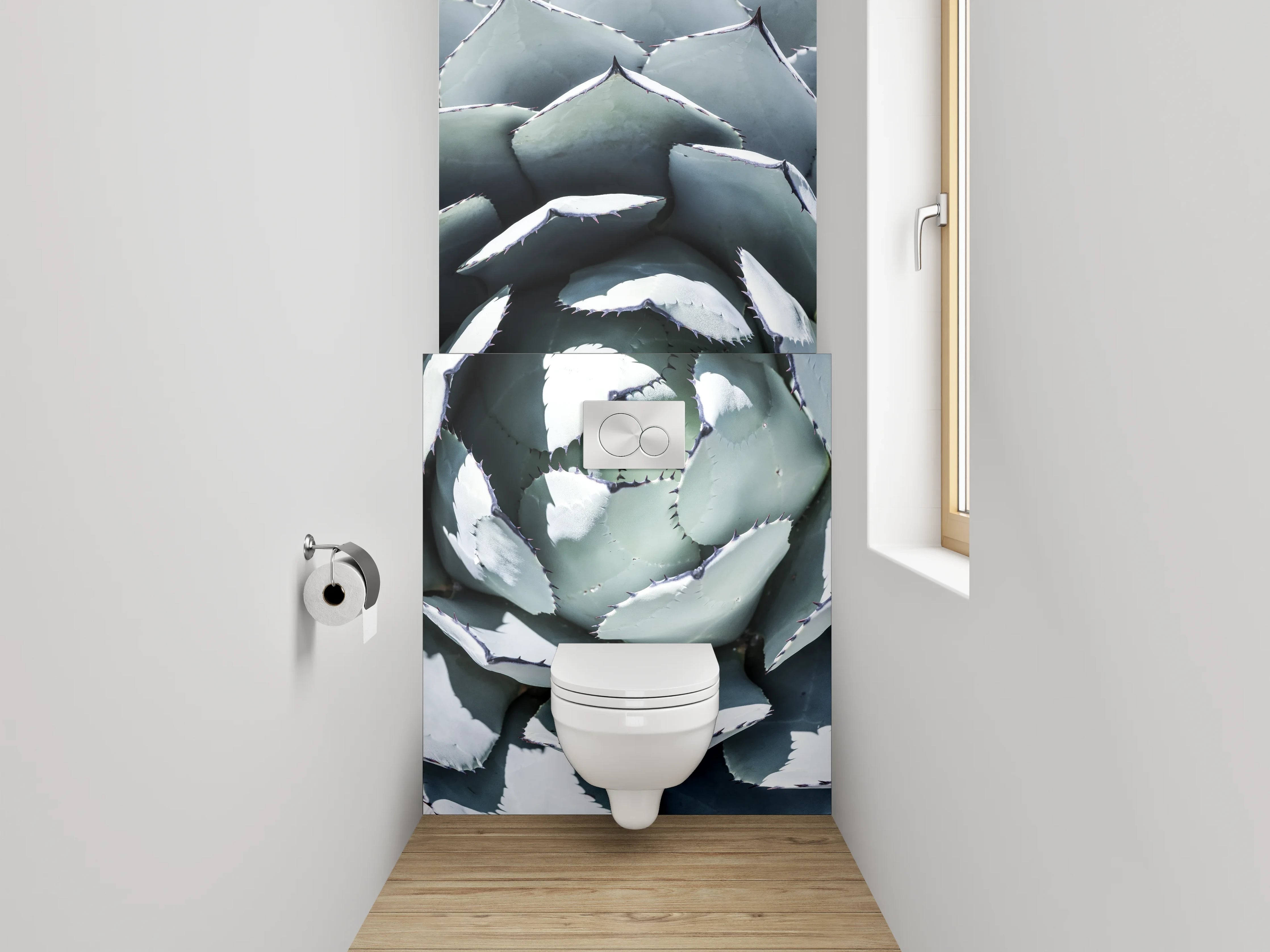 WC-Rückwand - Agave Nahaufnahme – Grüne Struktur