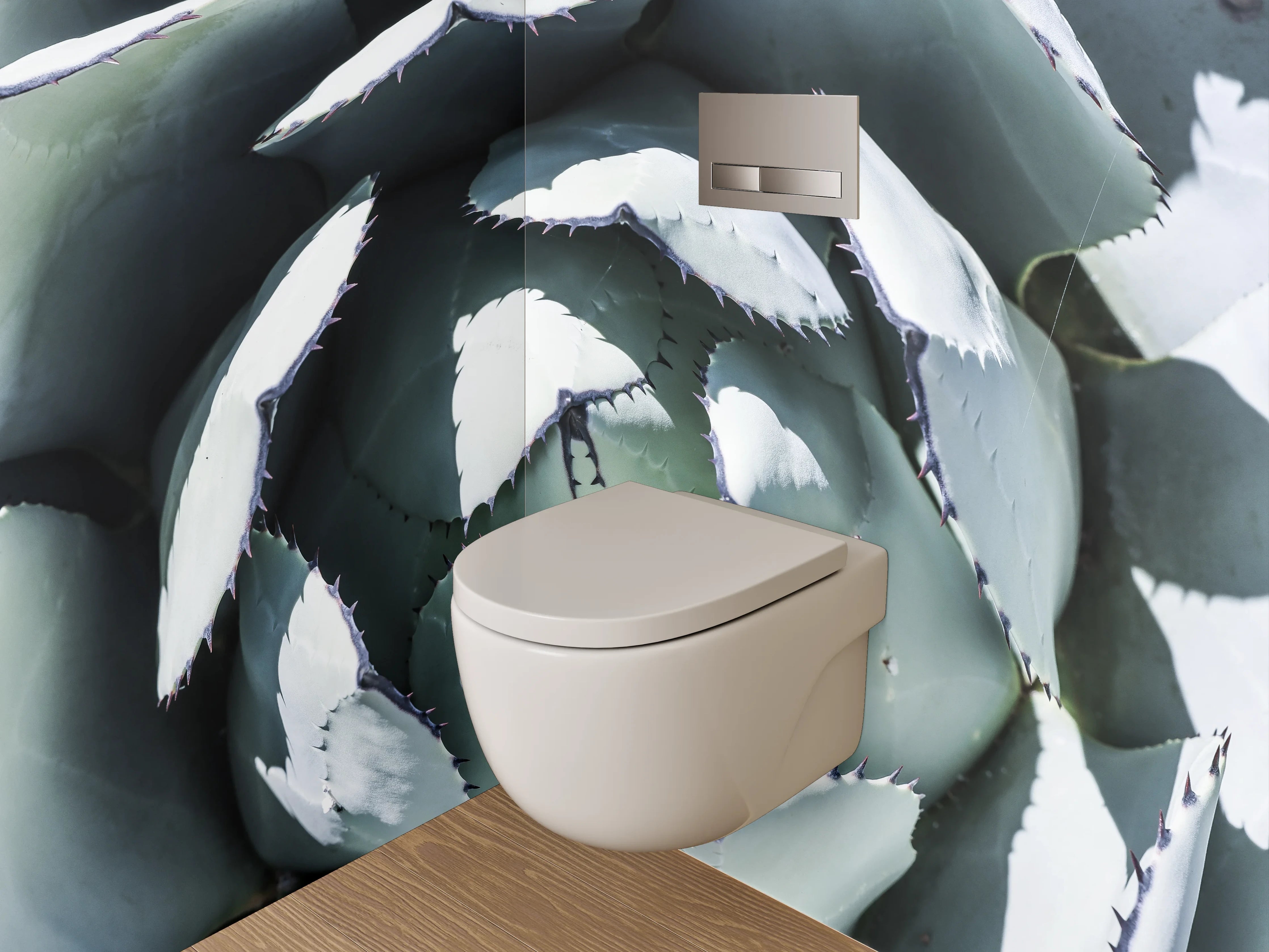 WC-Rückwand - Agave Nahaufnahme – Grüne Struktur