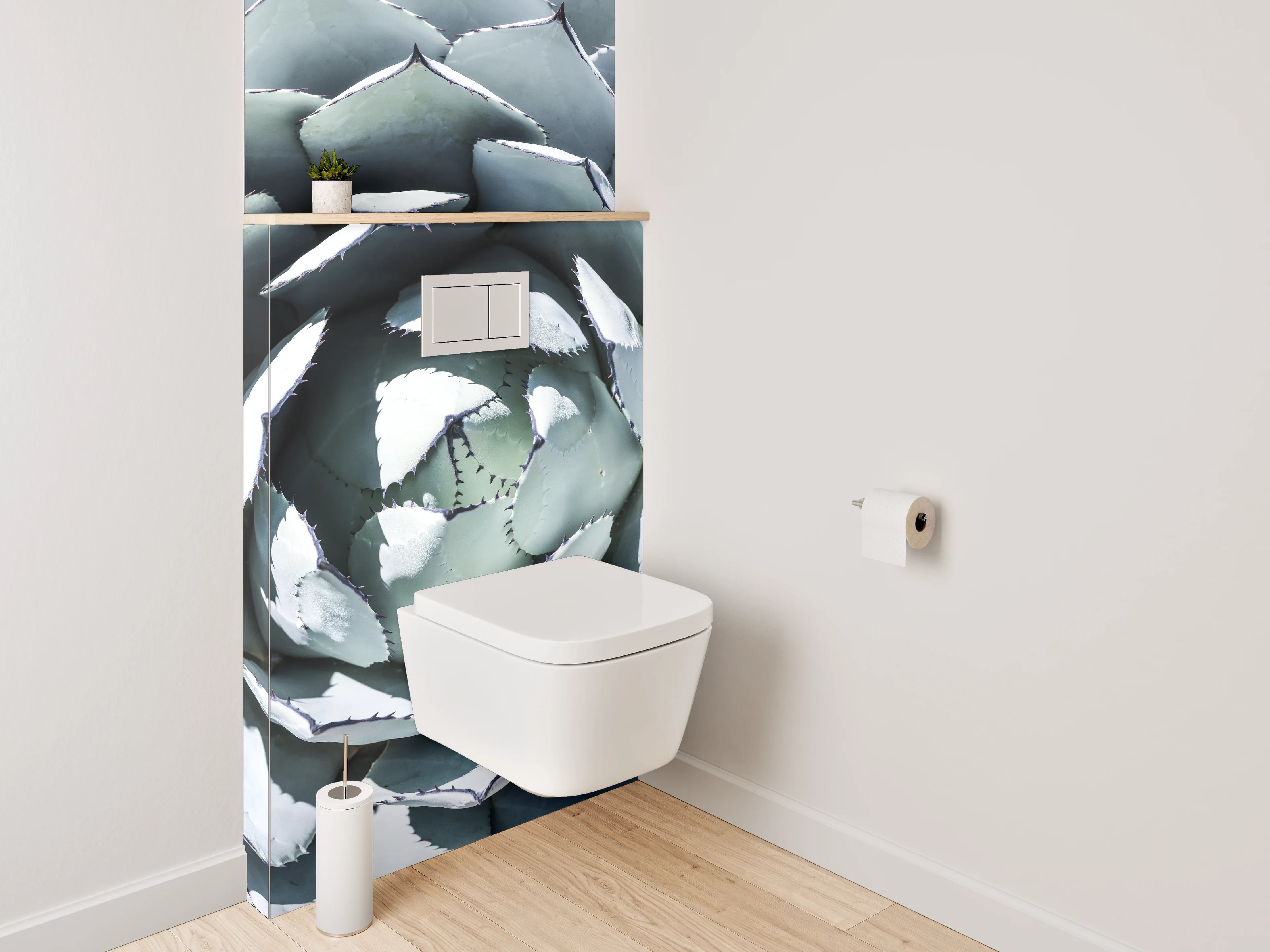 WC-Rückwand - Agave Nahaufnahme – Grüne Struktur