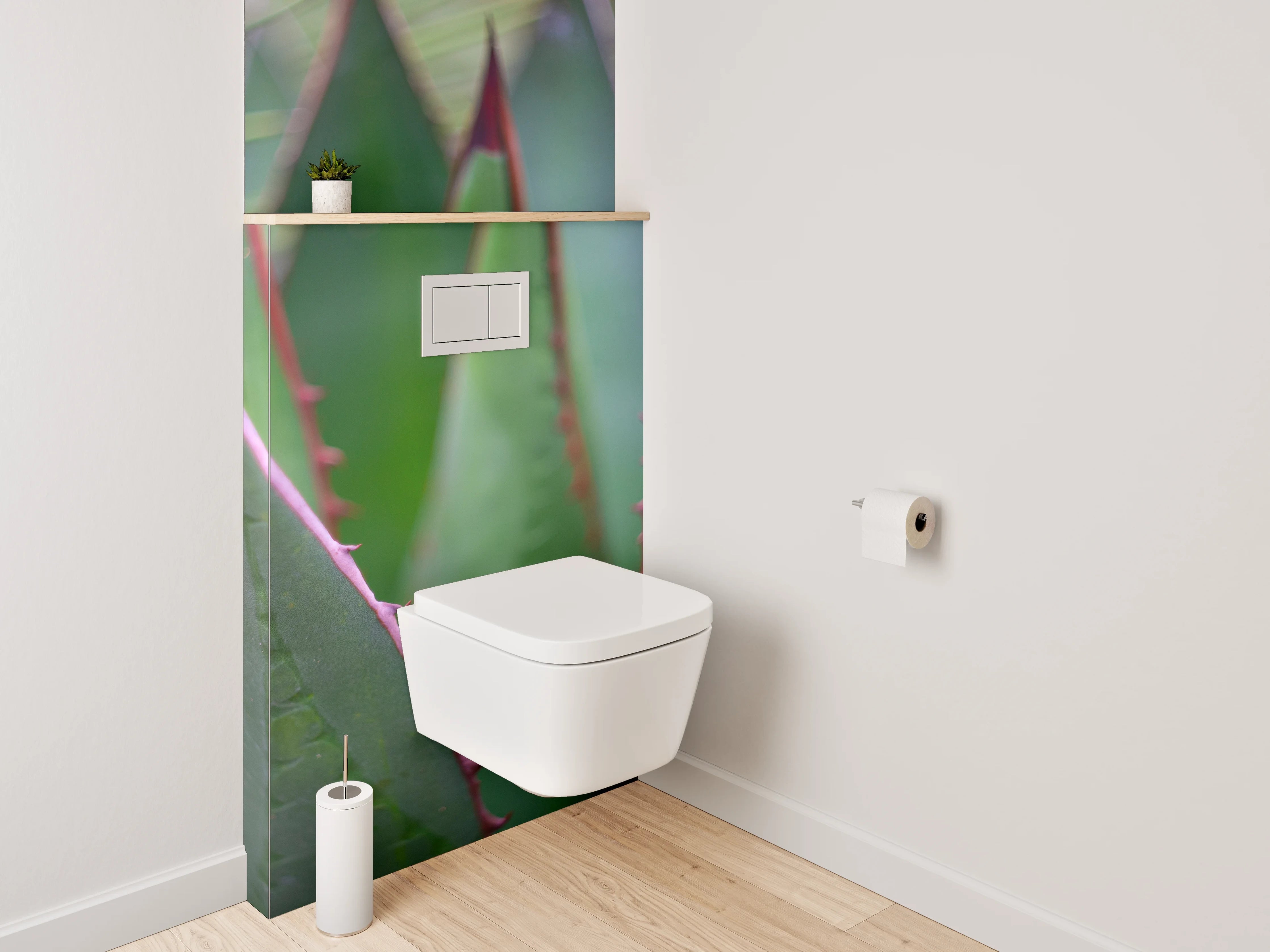 WC-Rückwand - Agavenblatt Makro – Grüner Kaktus
