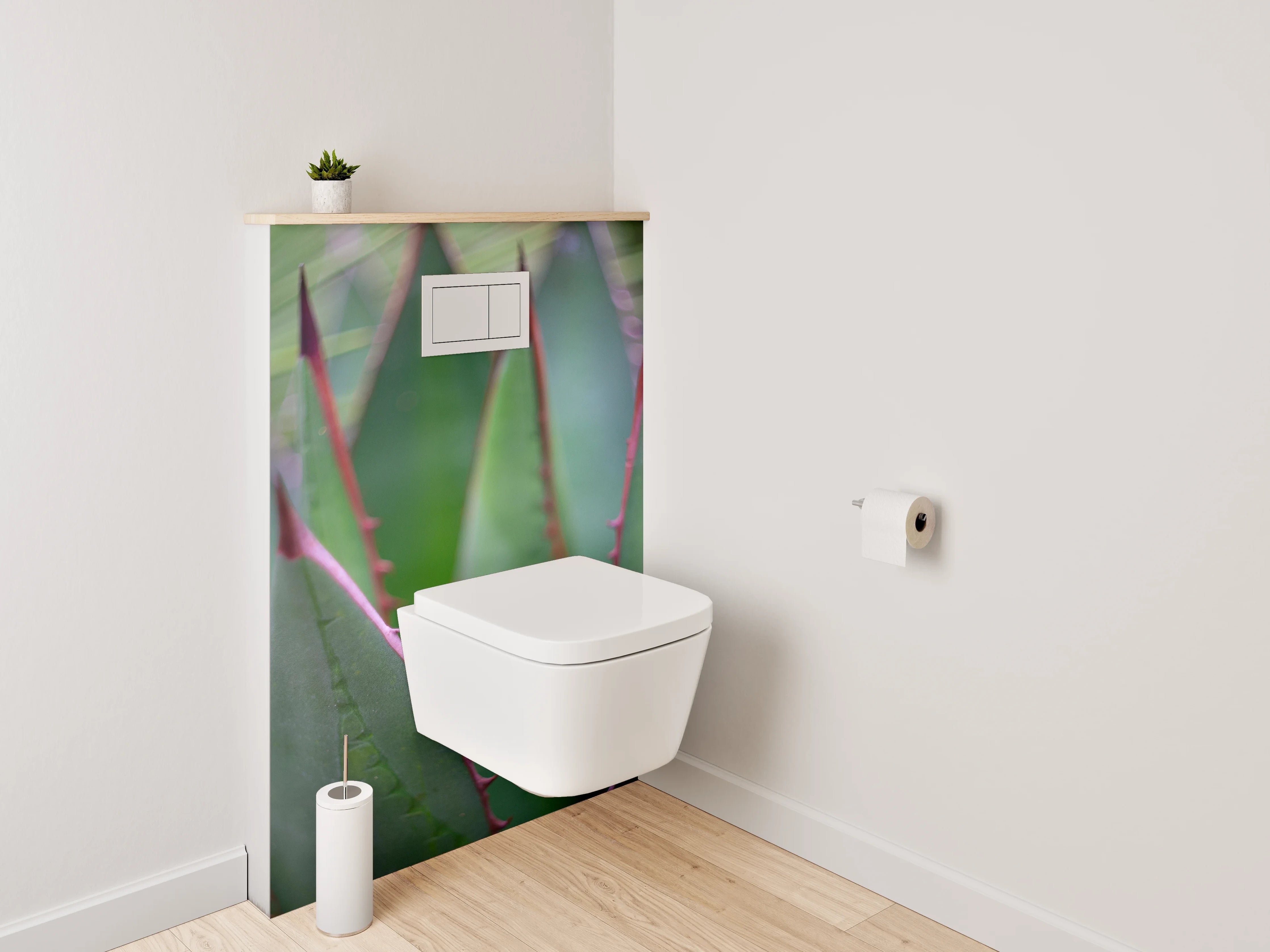 WC-Rückwand - Agavenblatt Makro – Grüner Kaktus