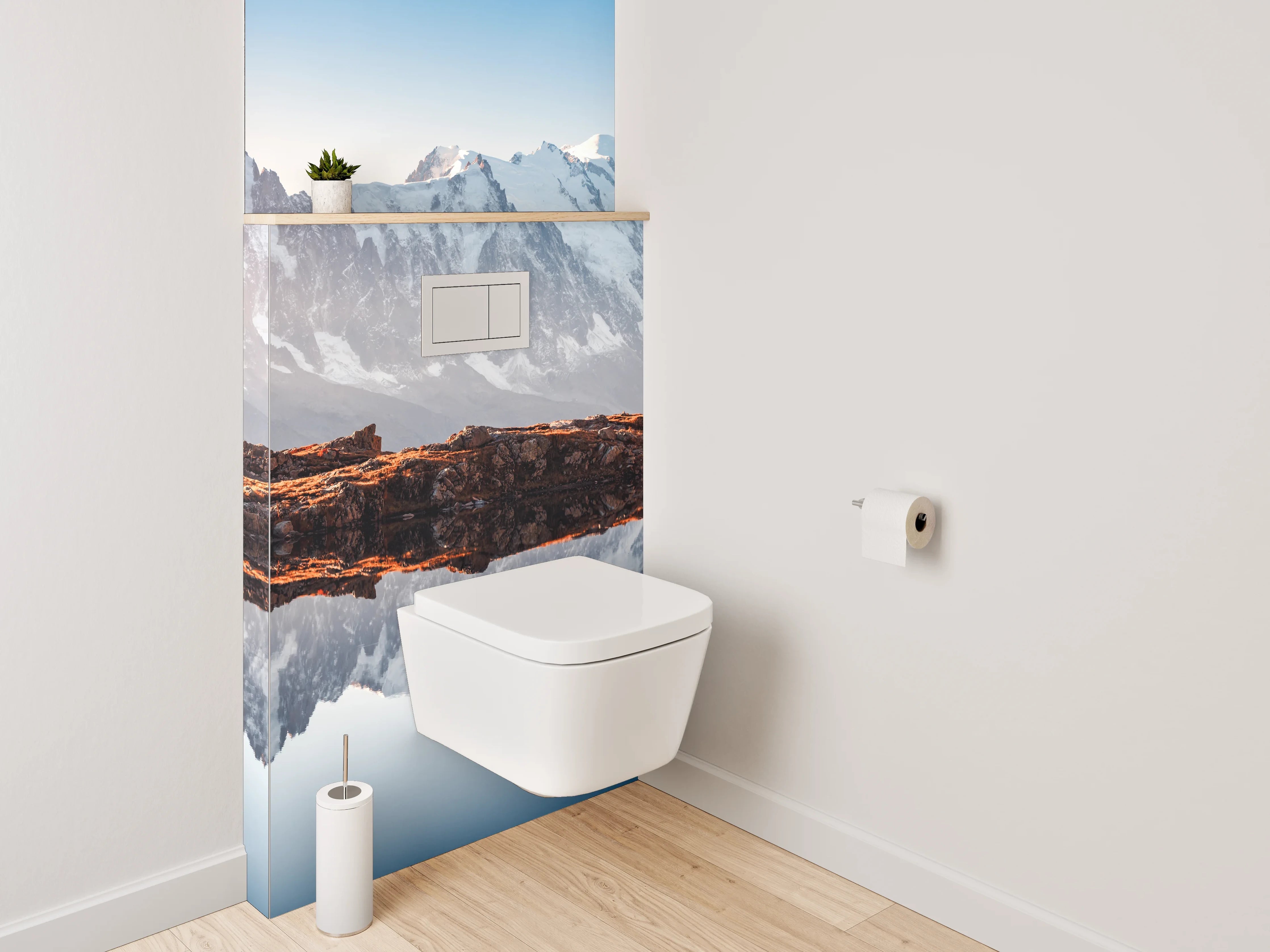 WC-Rückwand - Alpenpanorama am stillen Bergsee