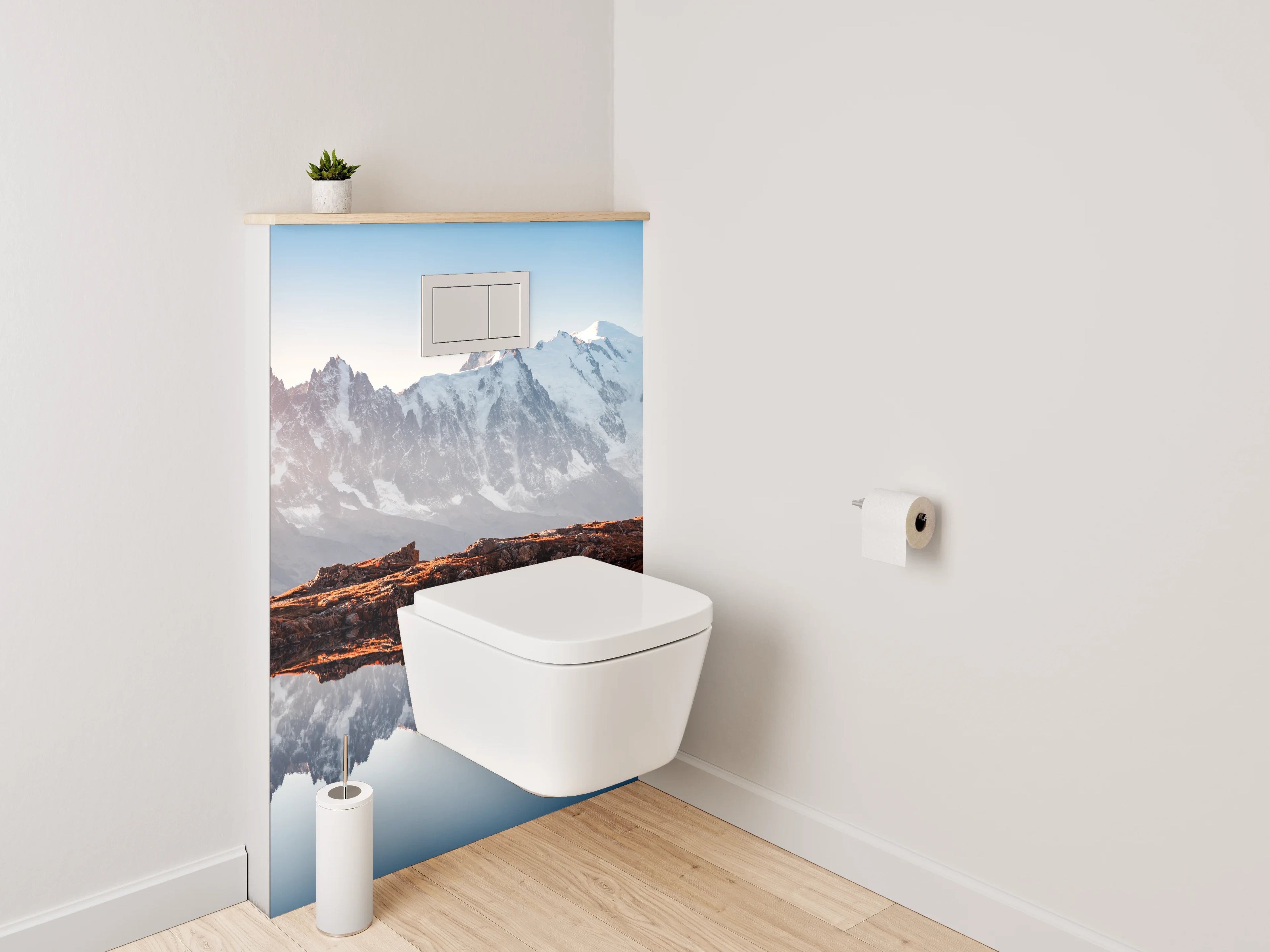 WC-Rückwand - Alpenpanorama am stillen Bergsee