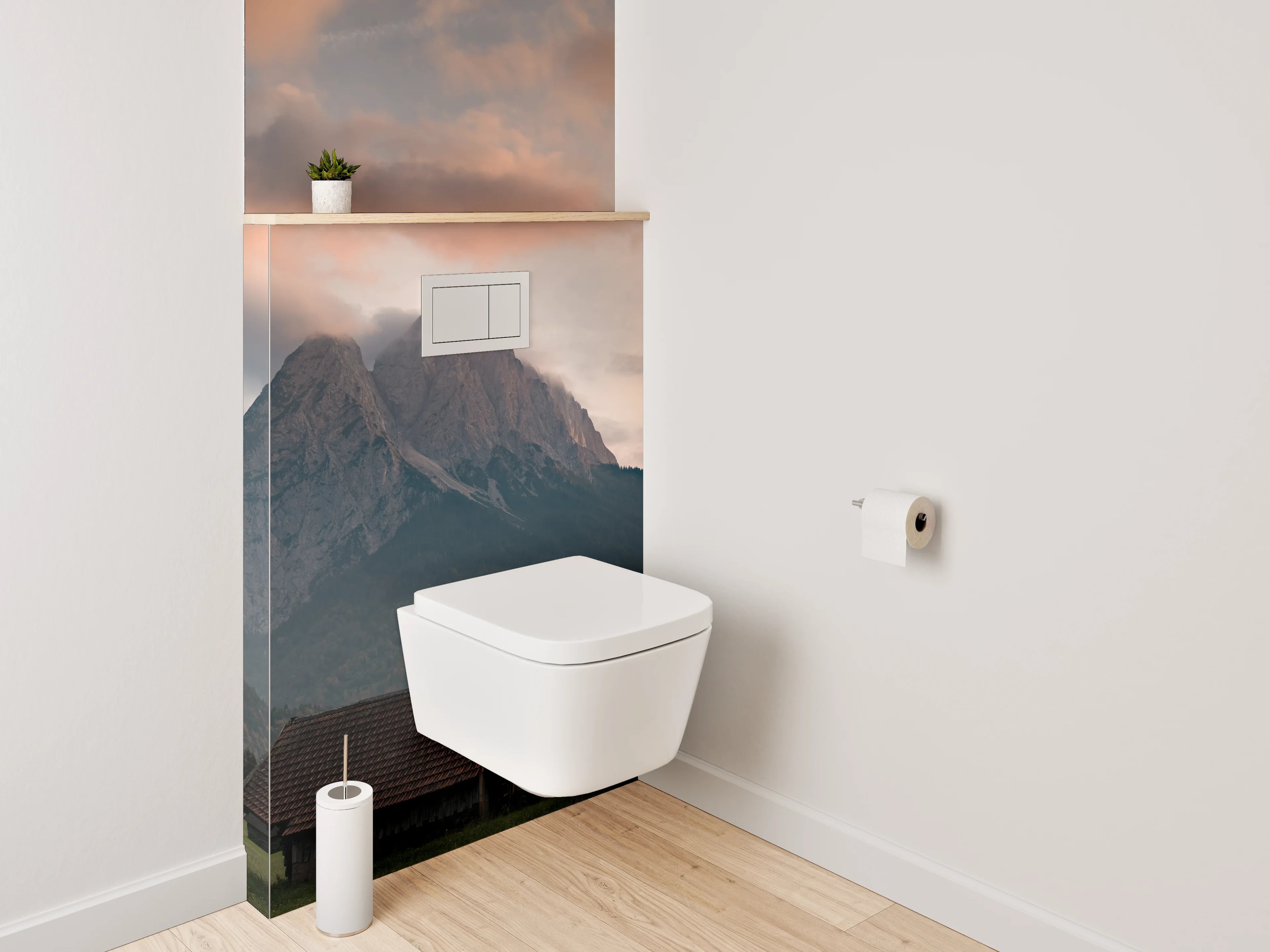 WC-Rückwand - Alpenpanorama bei Sonnenuntergang