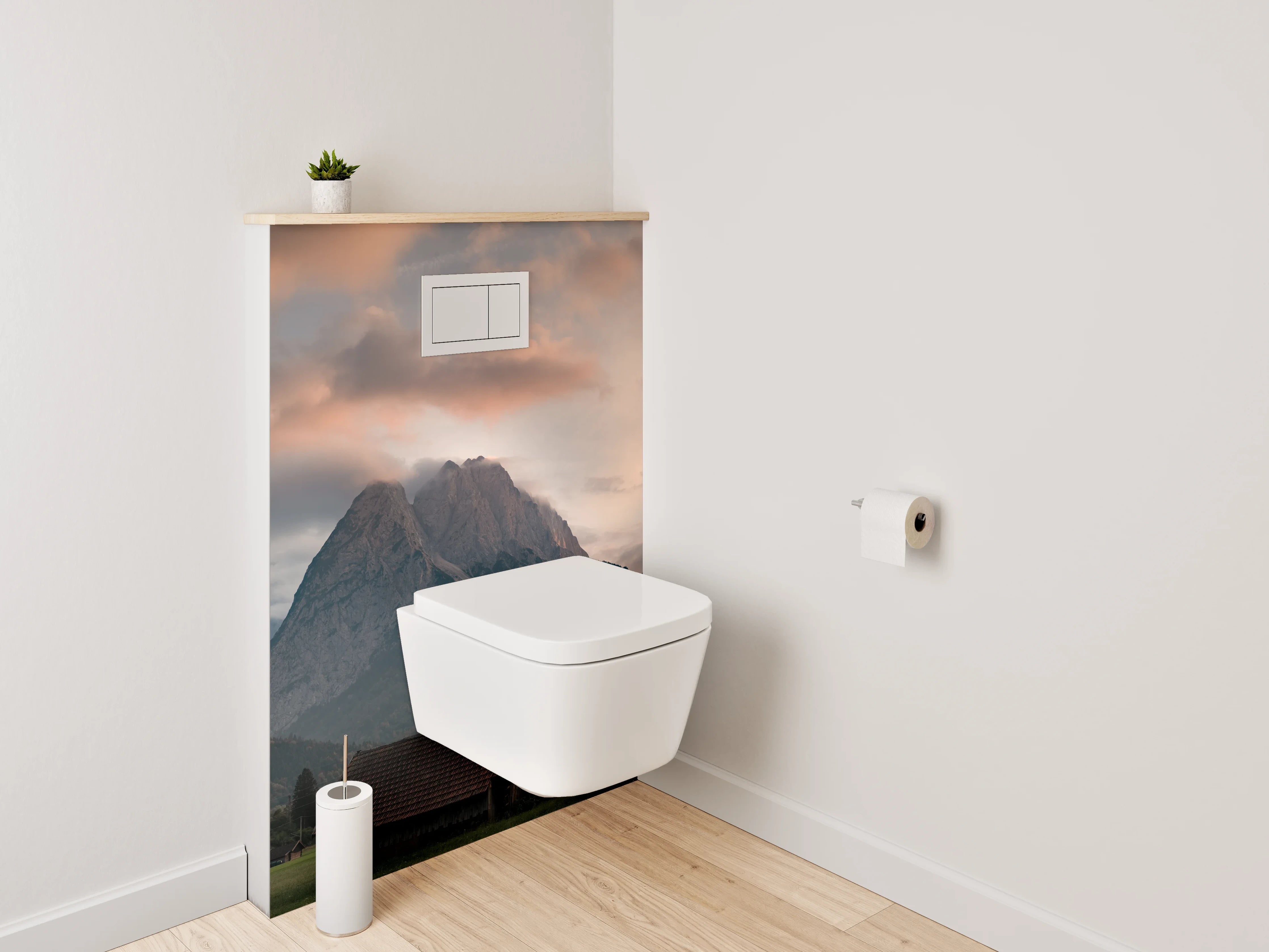 WC-Rückwand - Alpenpanorama bei Sonnenuntergang