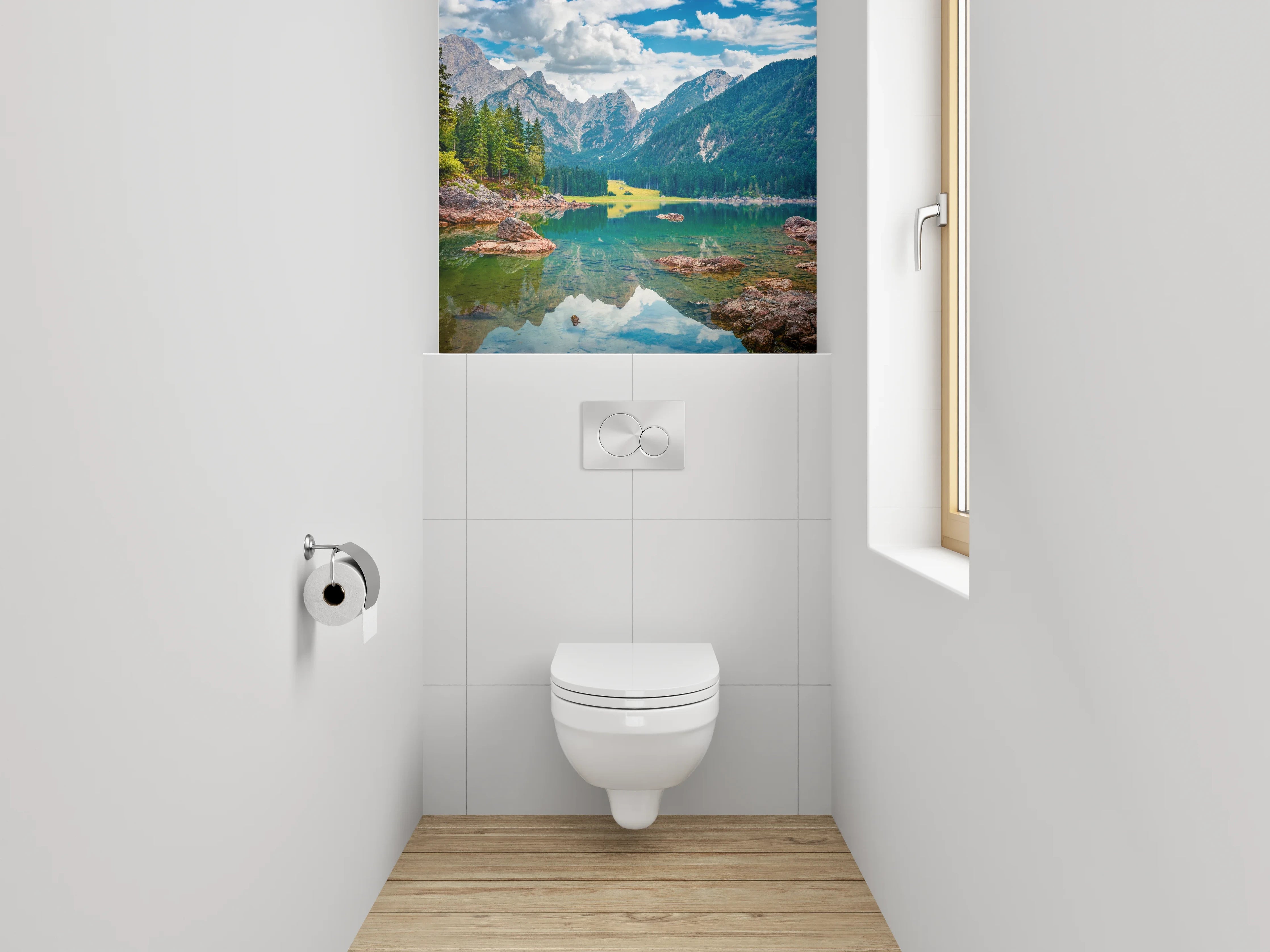 WC-Rückwand - Alpensee Panorama Landschaft Fotomotiv