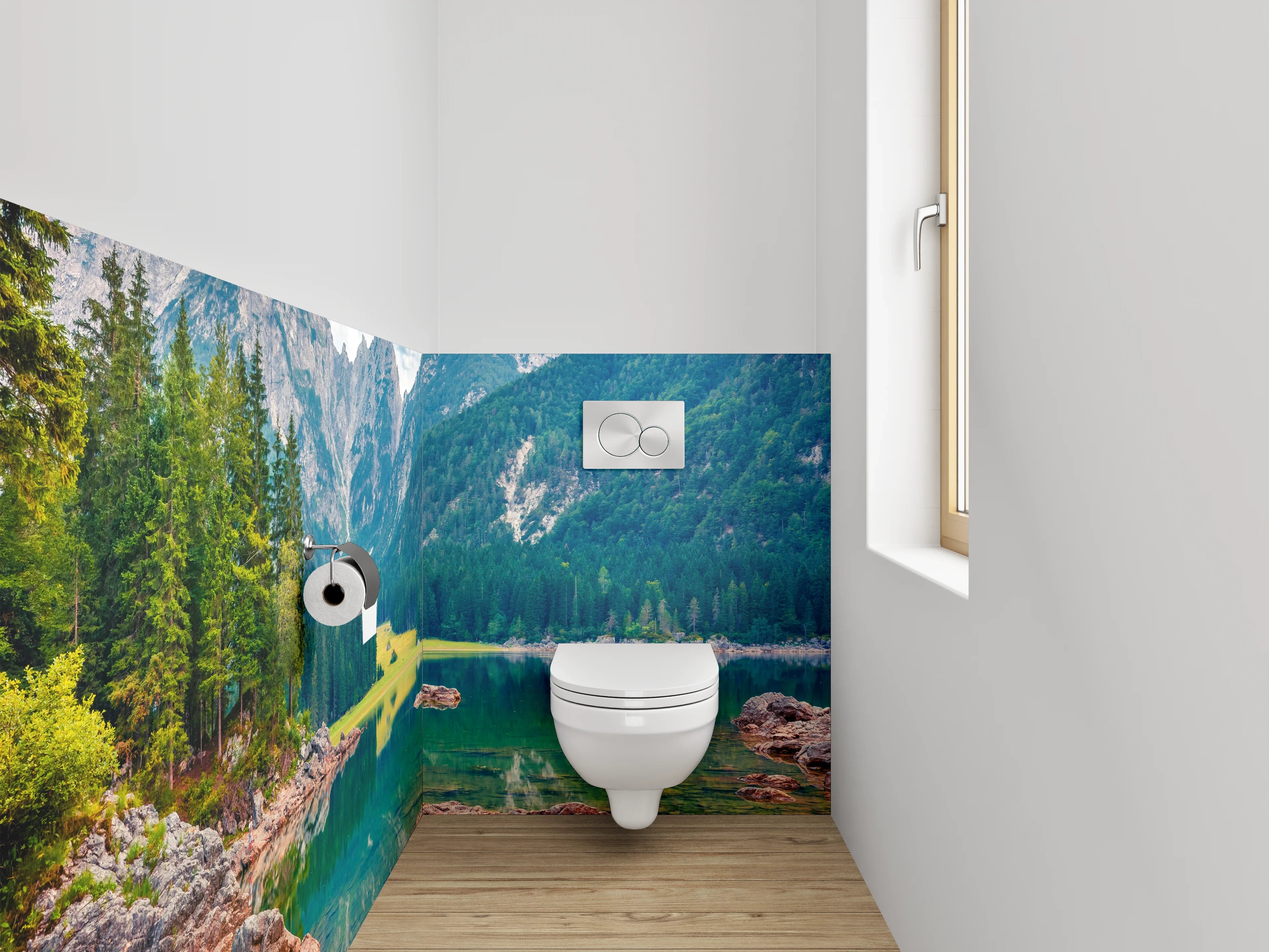 WC-Rückwand - Alpensee Panorama Landschaft Fotomotiv
