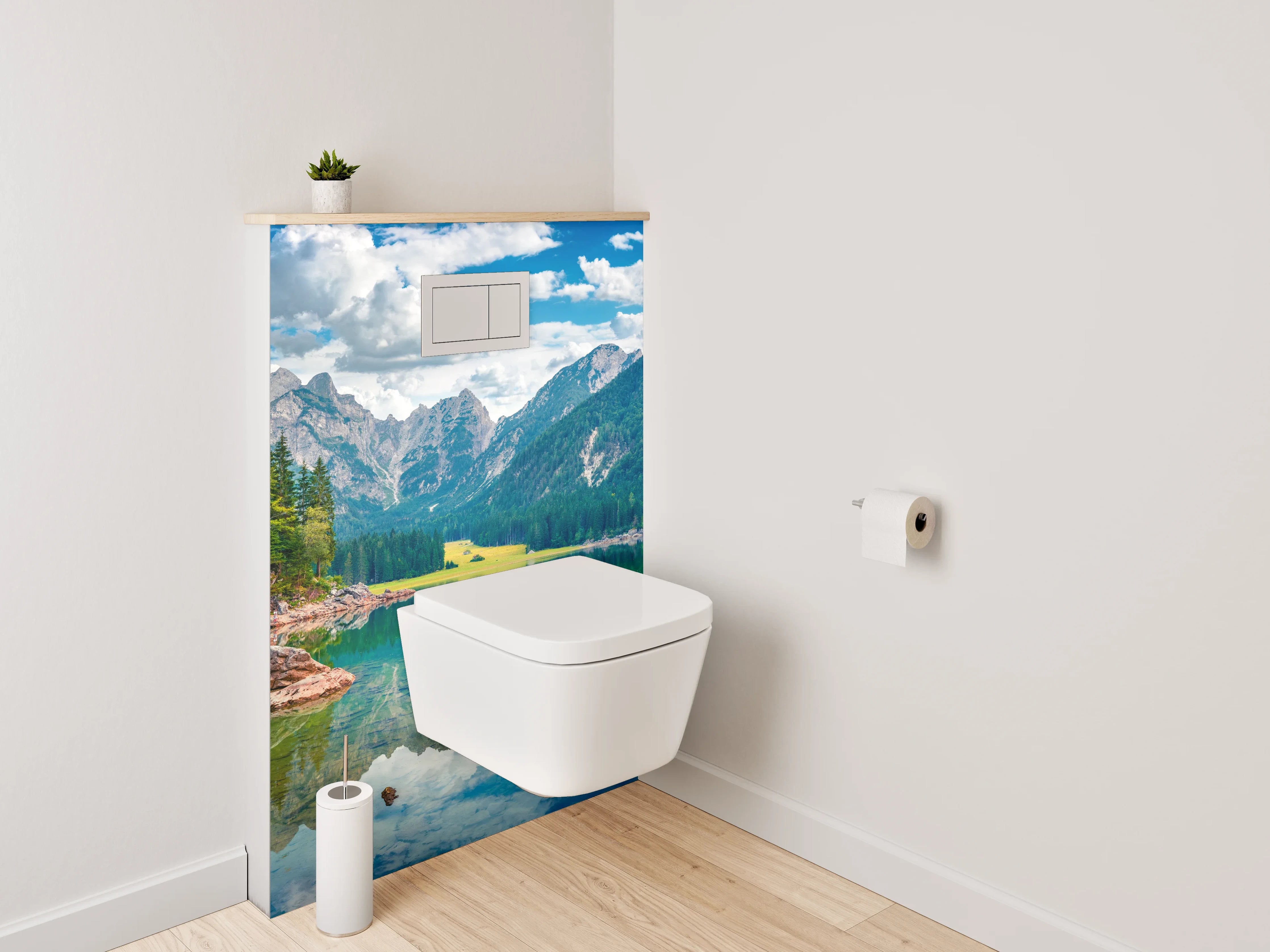 WC-Rückwand - Alpensee Panorama Landschaft Fotomotiv