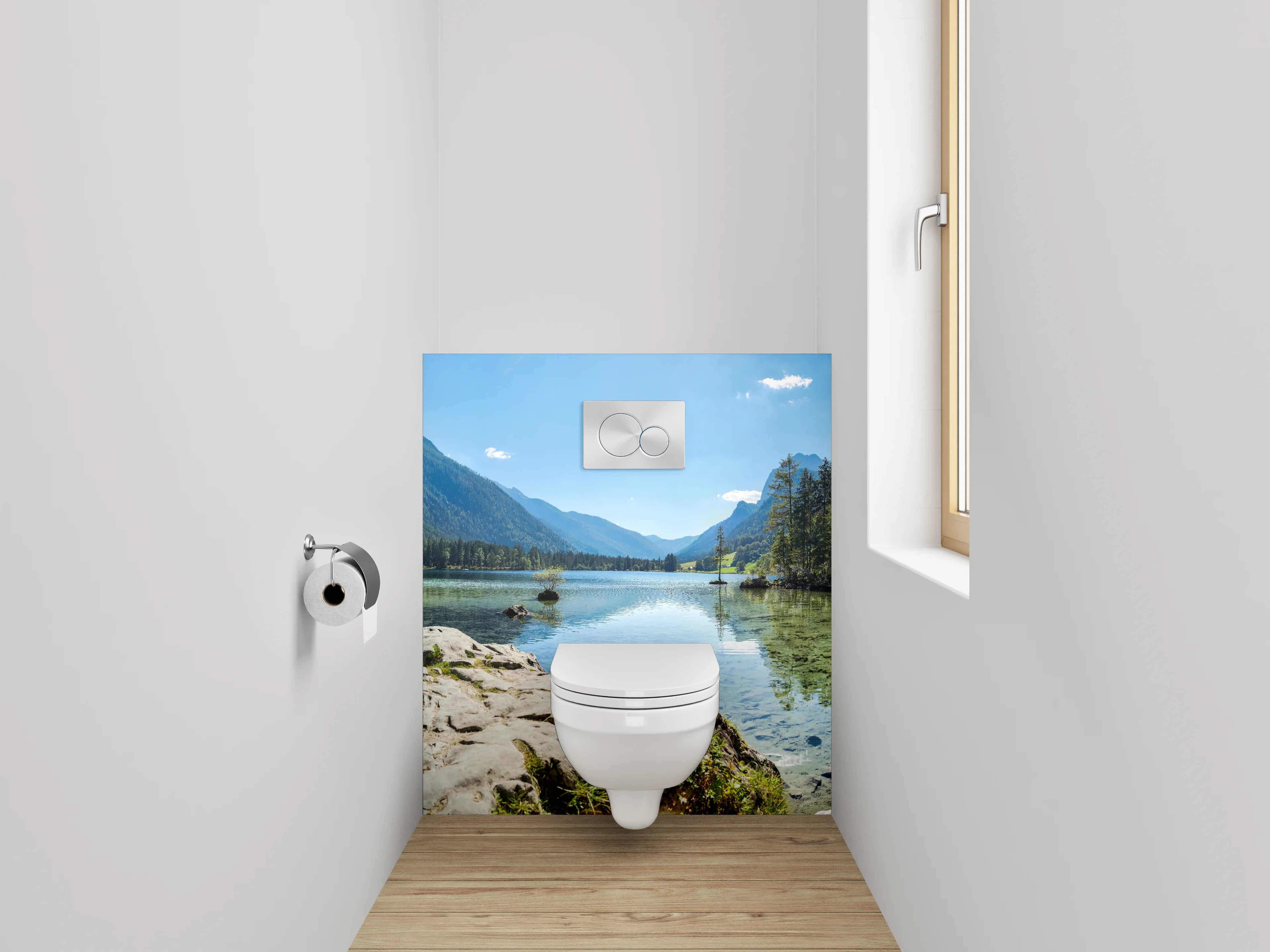 WC-Rückwand - Alpensee Panorama Naturidylle