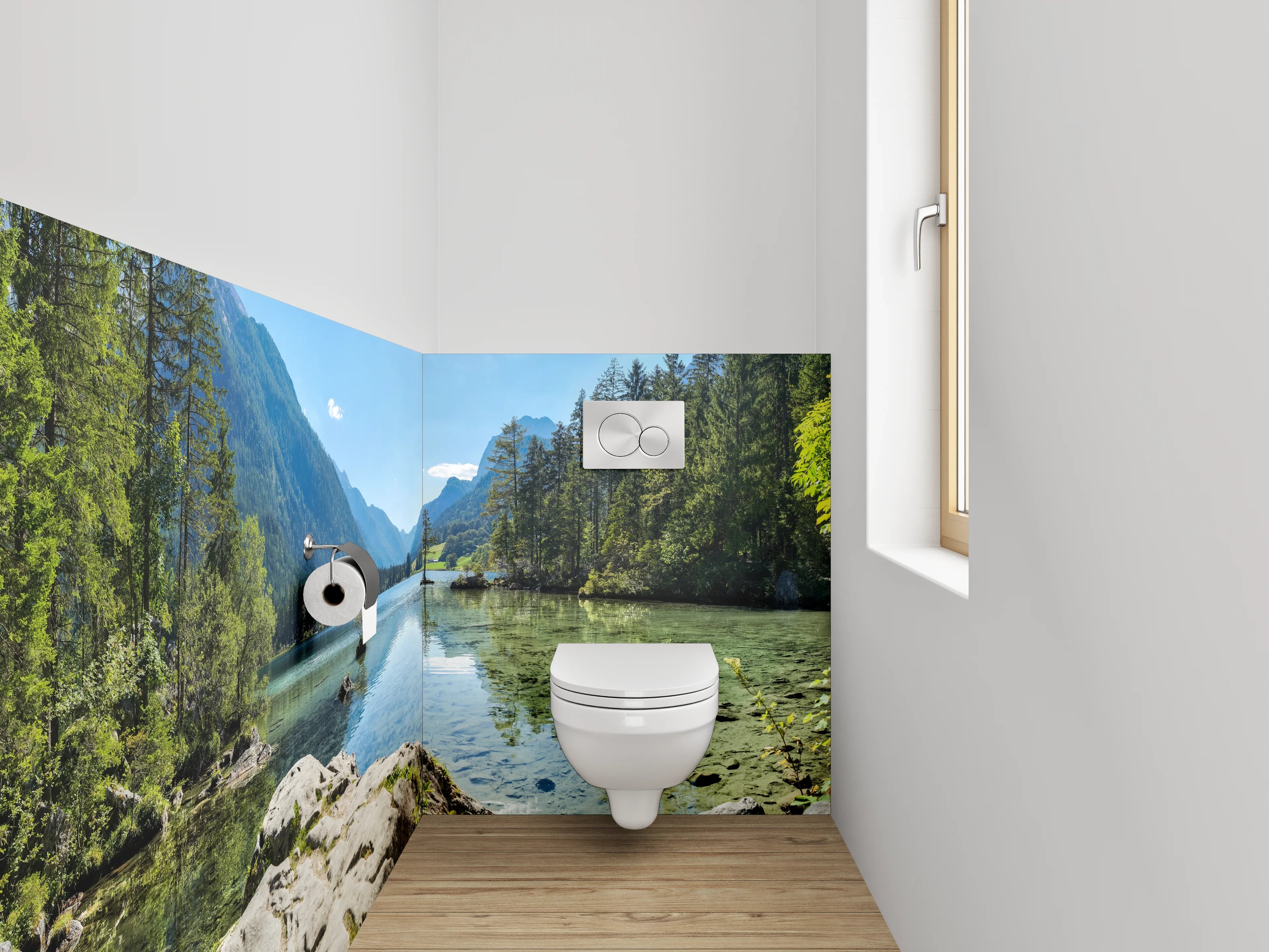 WC-Rückwand - Alpensee Panorama Naturidylle