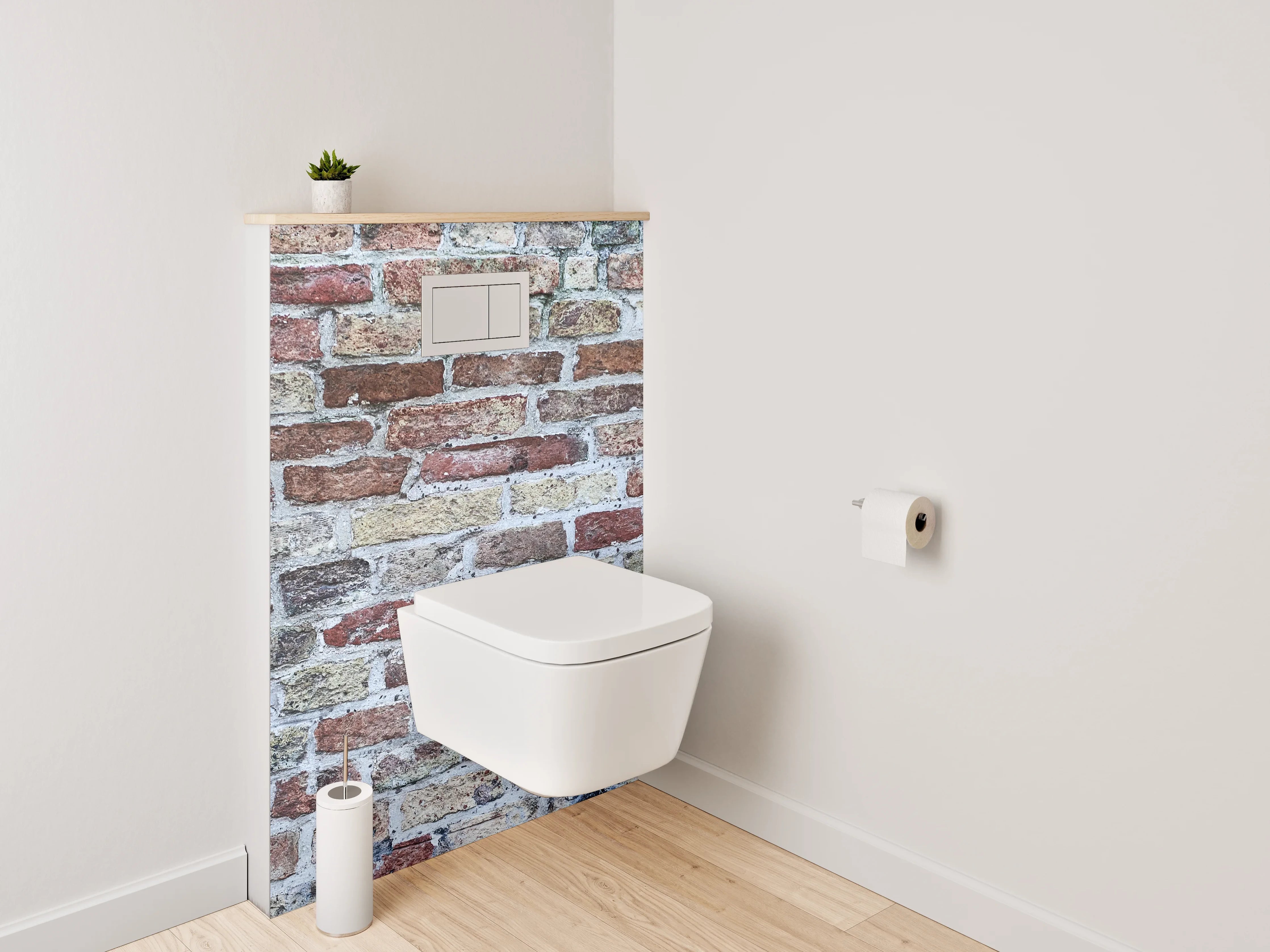 WC-Rückwand - Alte Ziegelmauer Struktur Rotbraun