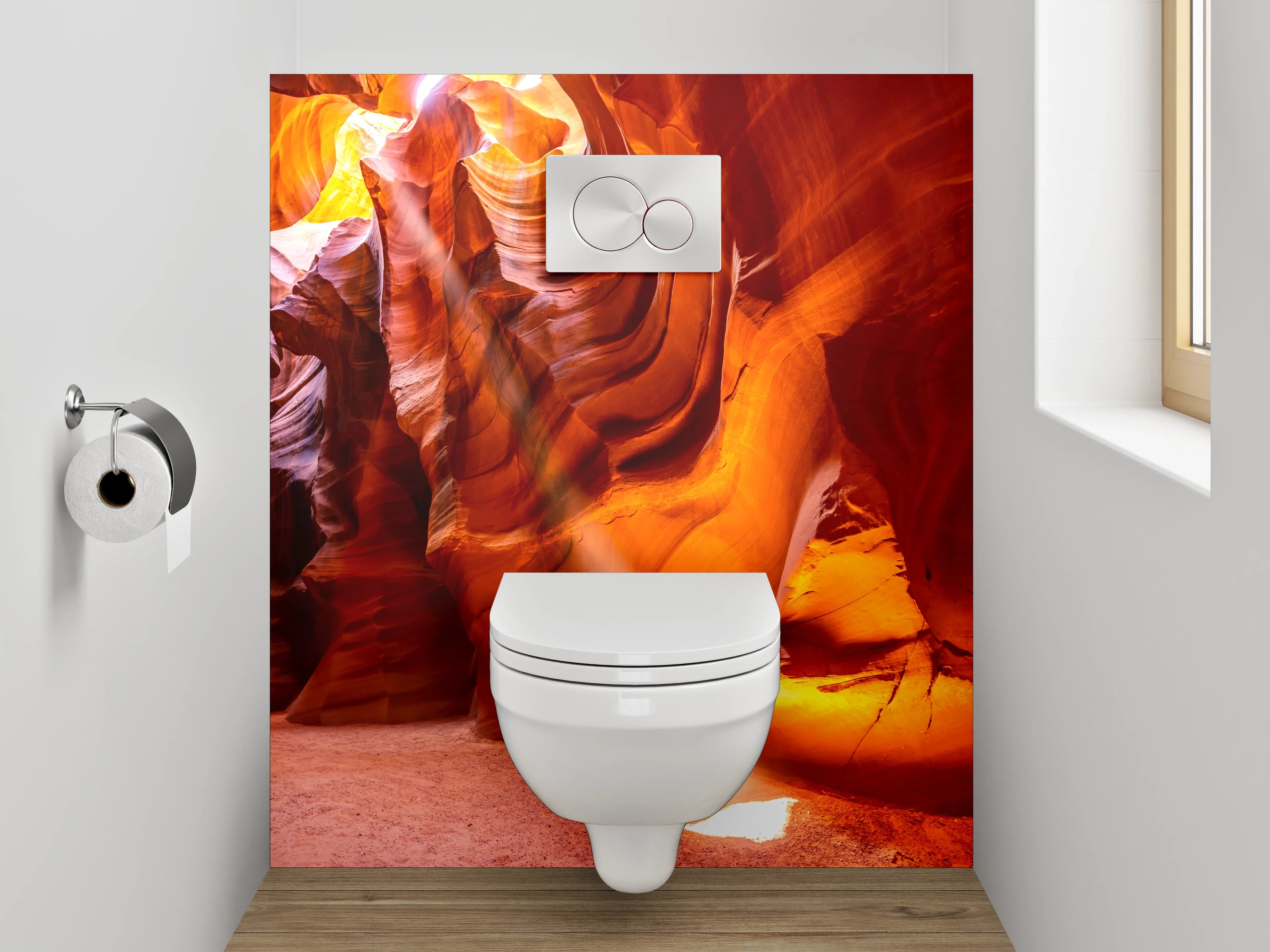 WC-Rückwand - Antelope Canyon Sonnenstrahl Fotokunst