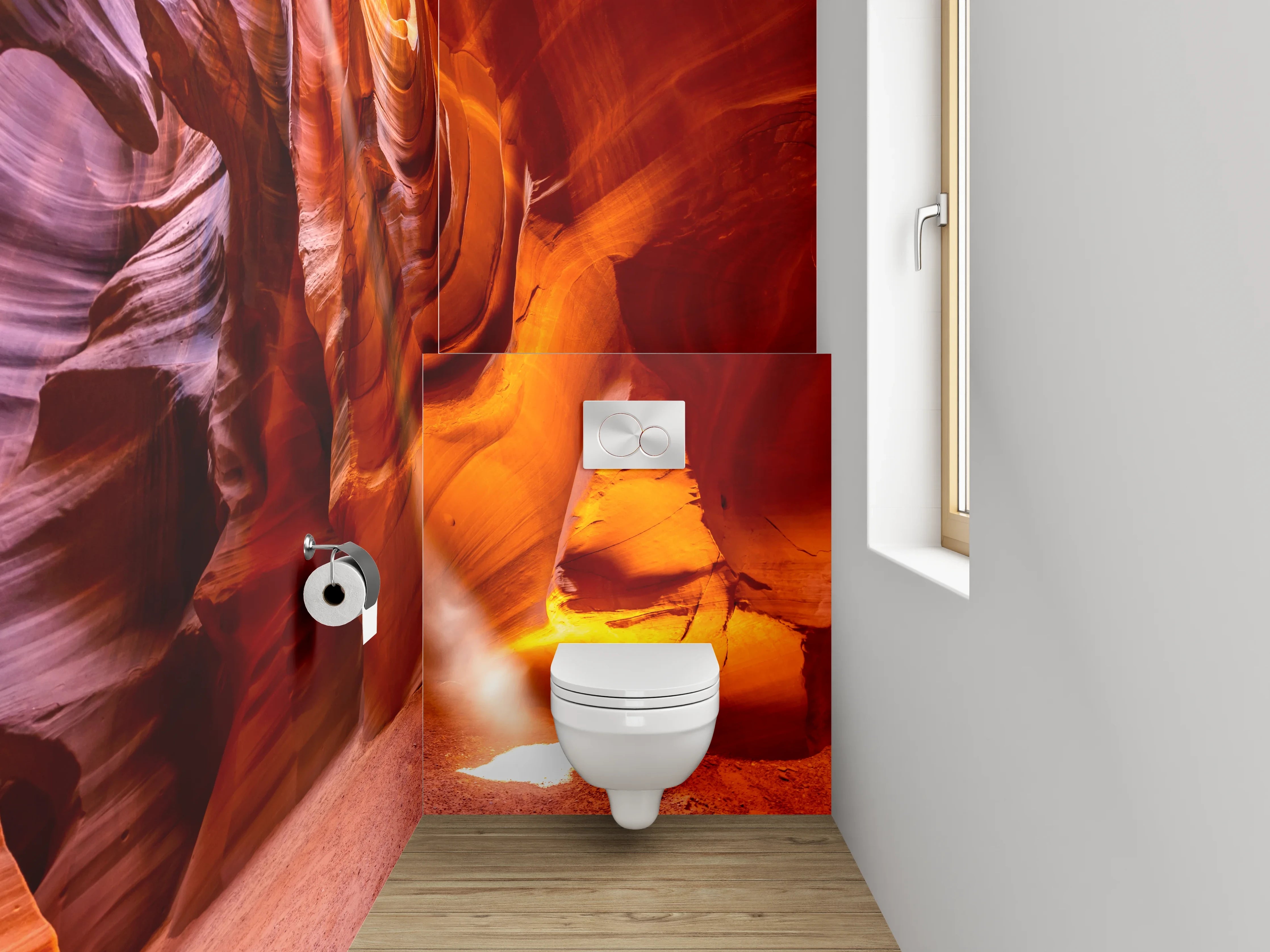 WC-Rückwand - Antelope Canyon Sonnenstrahl Fotokunst