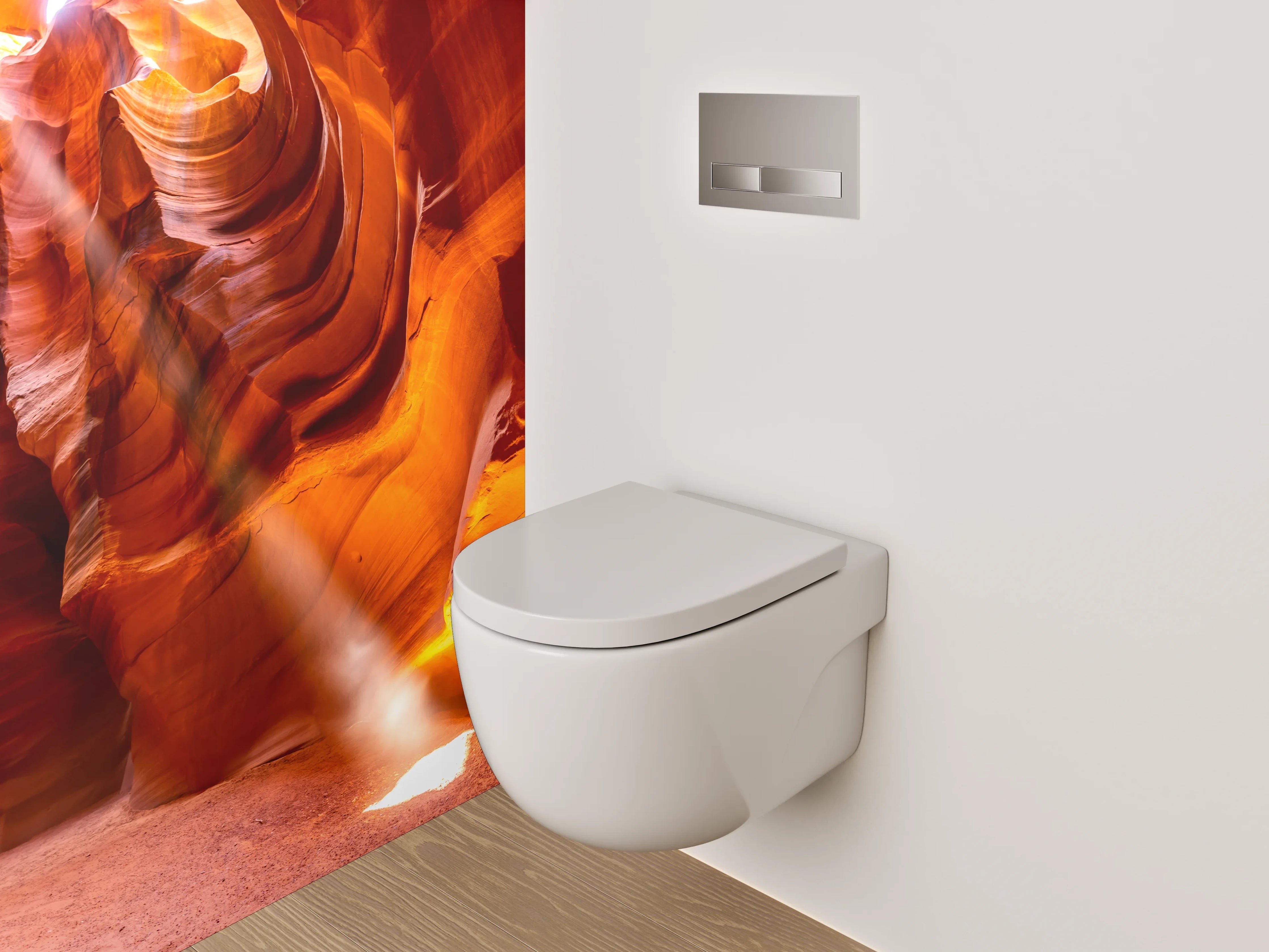 WC-Rückwand - Antelope Canyon Sonnenstrahl Fotokunst