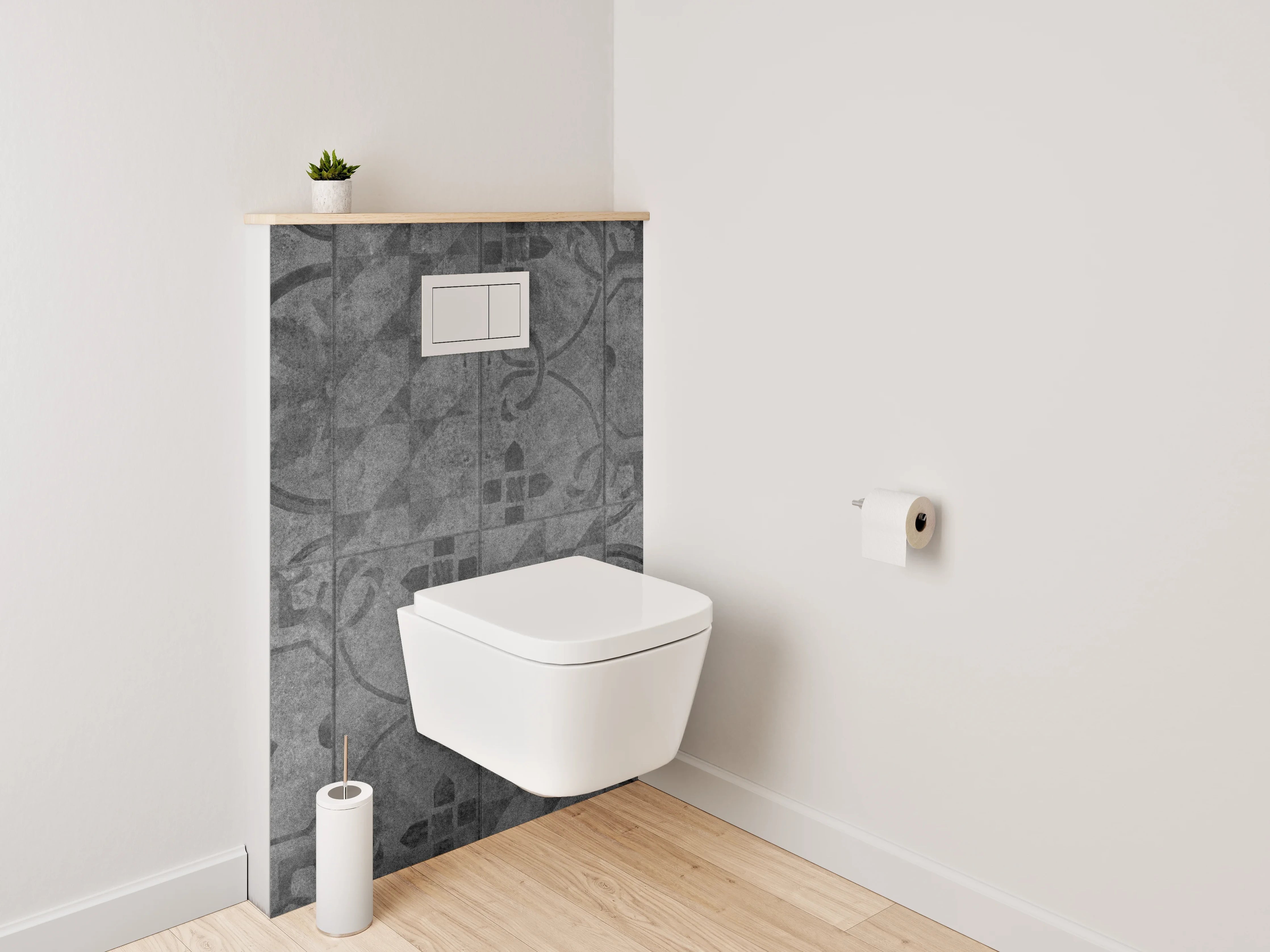 WC-Rückwand - Anthrazit Vintage Ornamente Mosaikfliesen