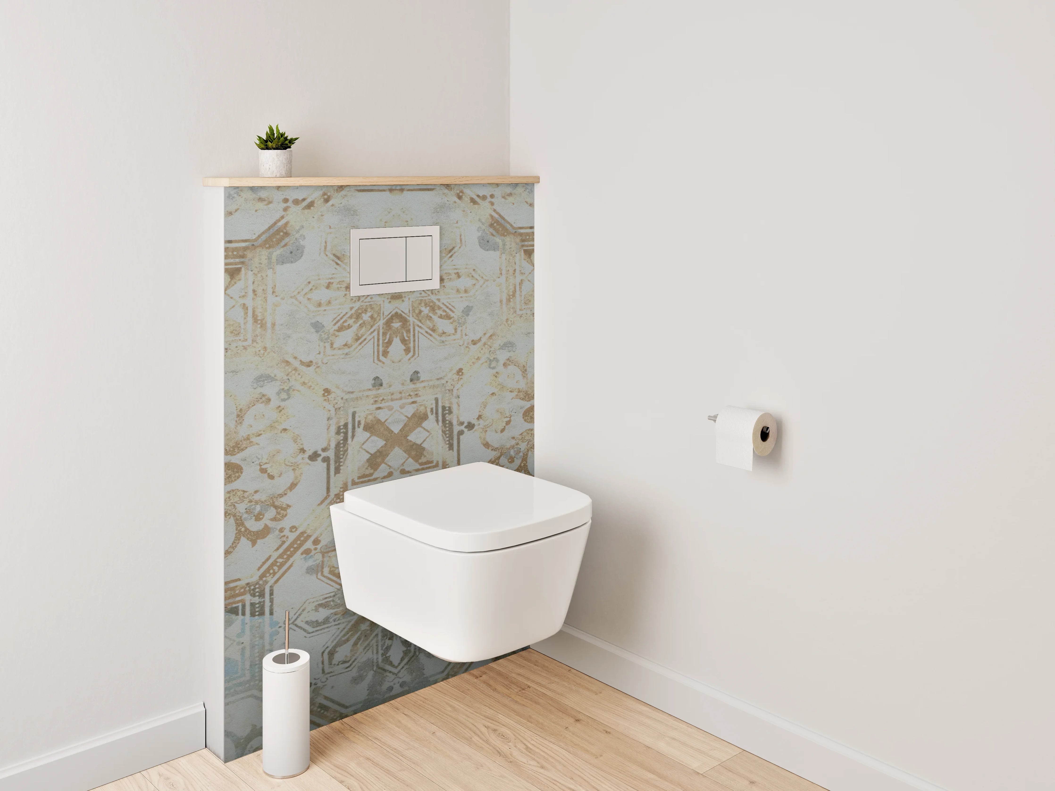 WC-Rückwand - Antike Fliesen im Vintage-Stil