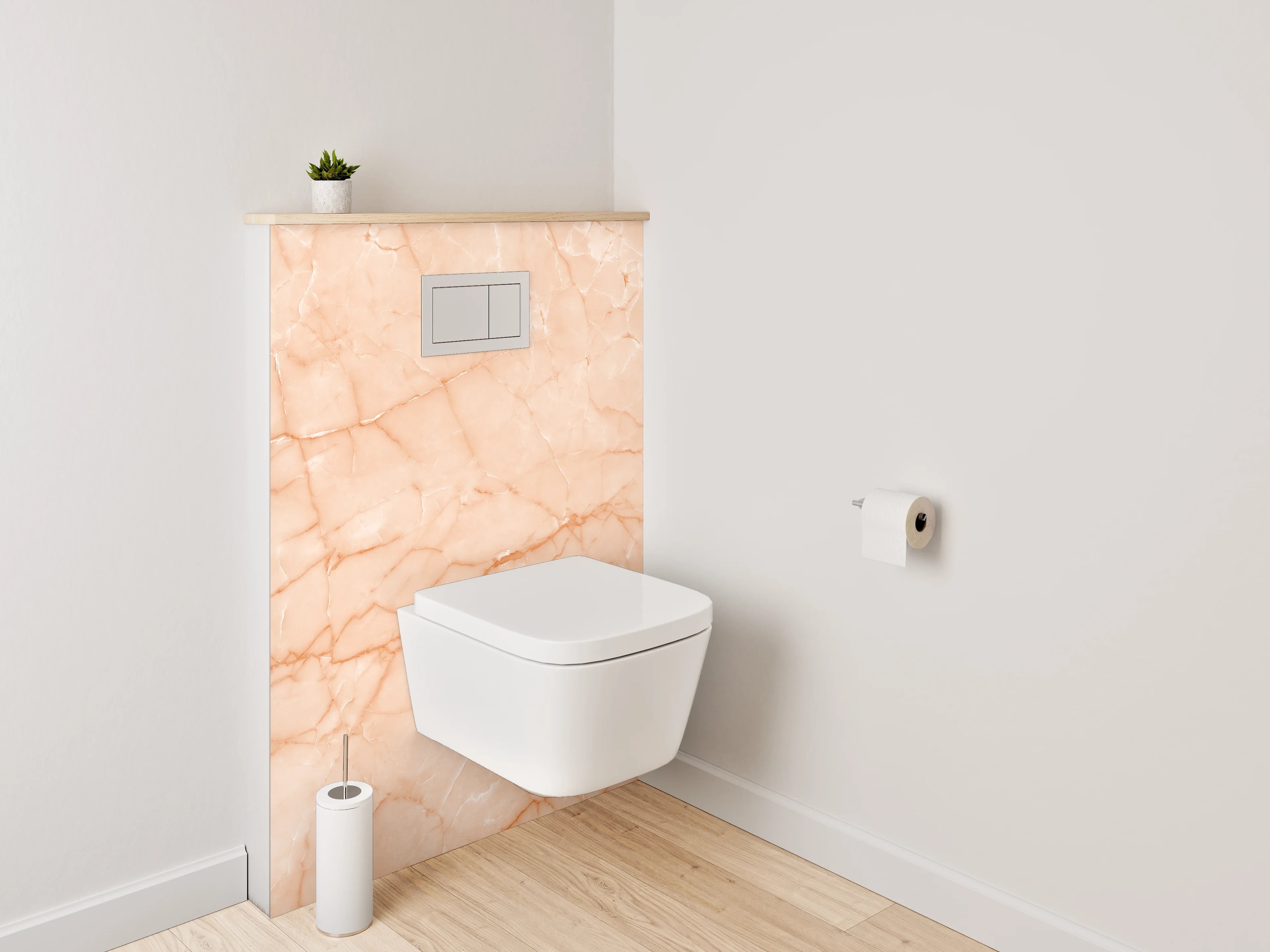 WC-Rückwand - Apricotfarbener Marmor mit Naturadern
