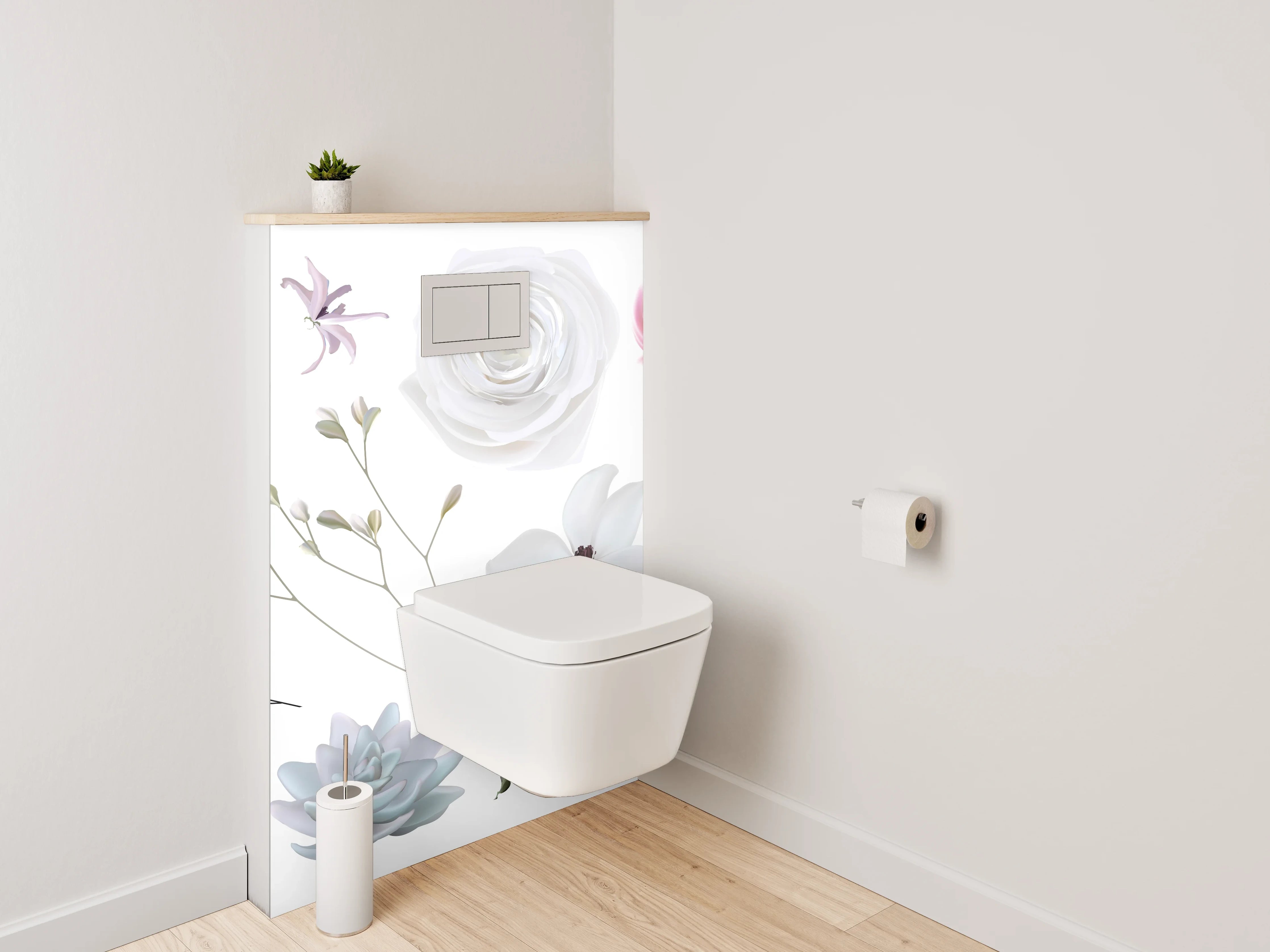 WC-Rückwand - Aquarell Blumen Design Poster