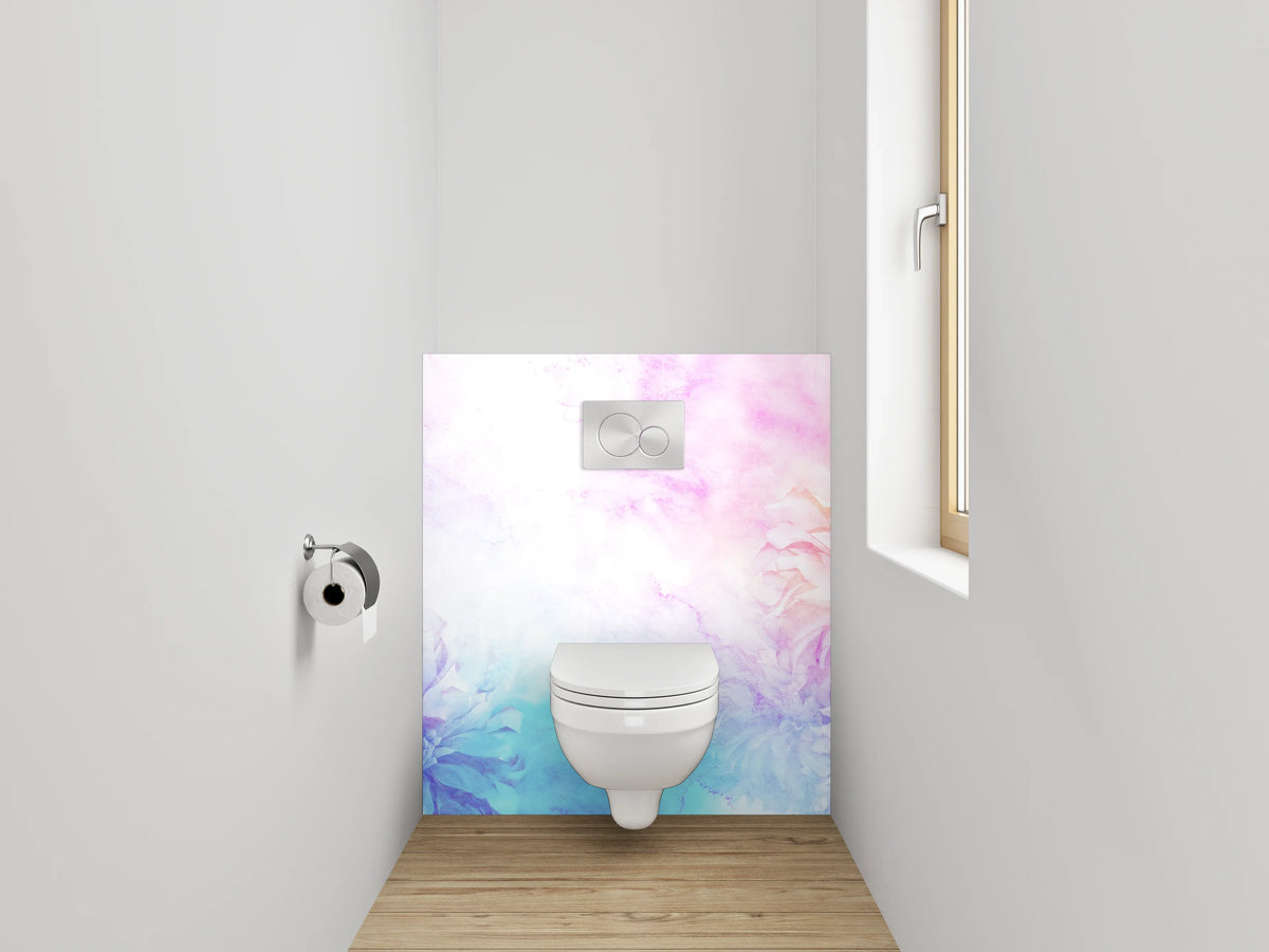 WC-Rückwand - Aquarell Blumenzauber in Pastell