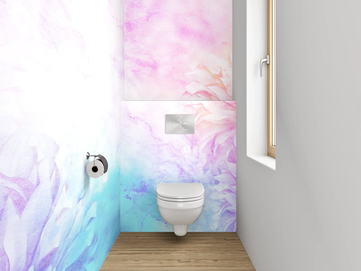 WC-Rückwand - Aquarell Blumenzauber in Pastell