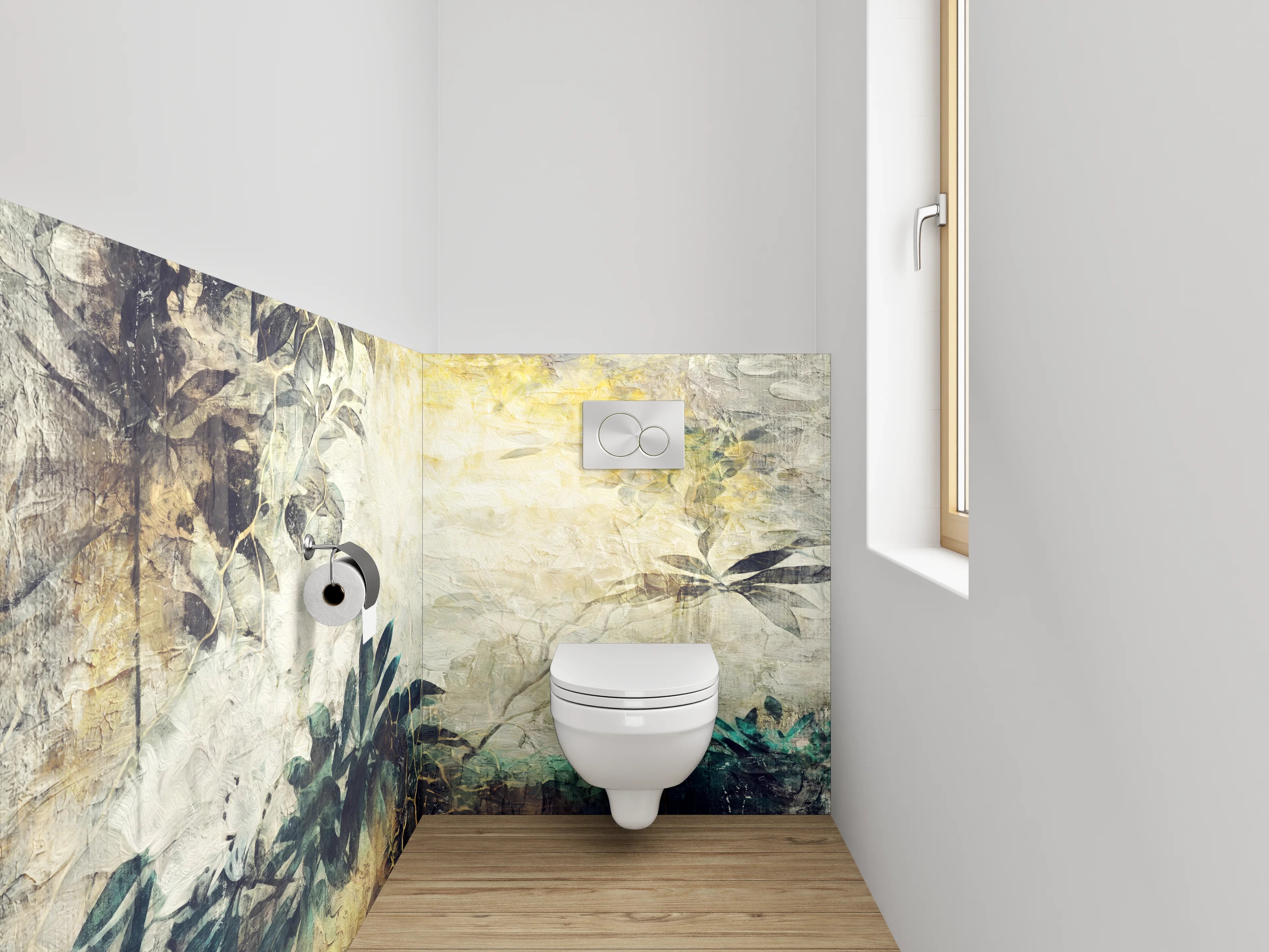 WC-Rückwand - Aquarell Pflanzen Malerei Naturmotiv