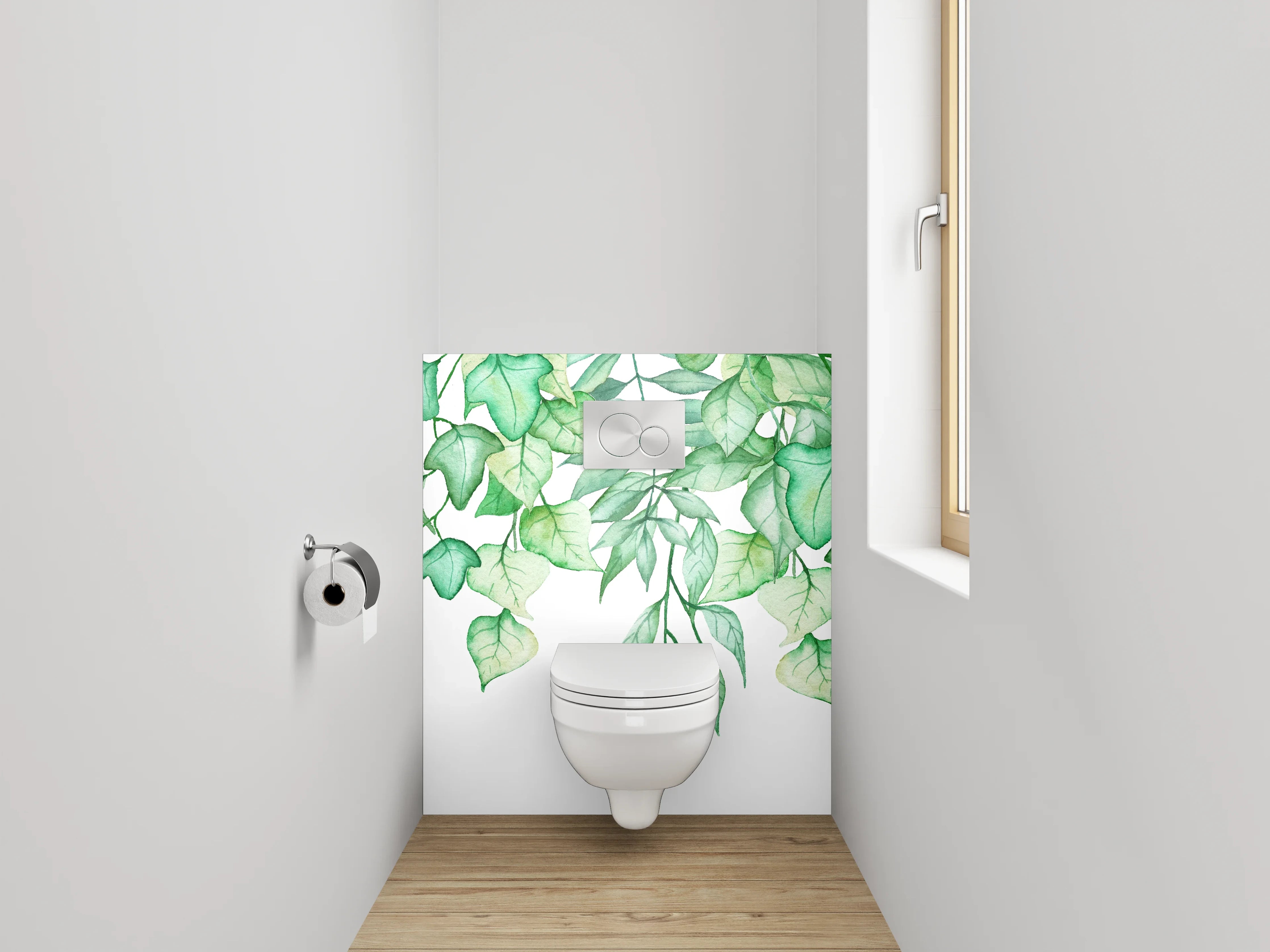 WC-Rückwand - Aquarell Ranken Pflanzen Illustration