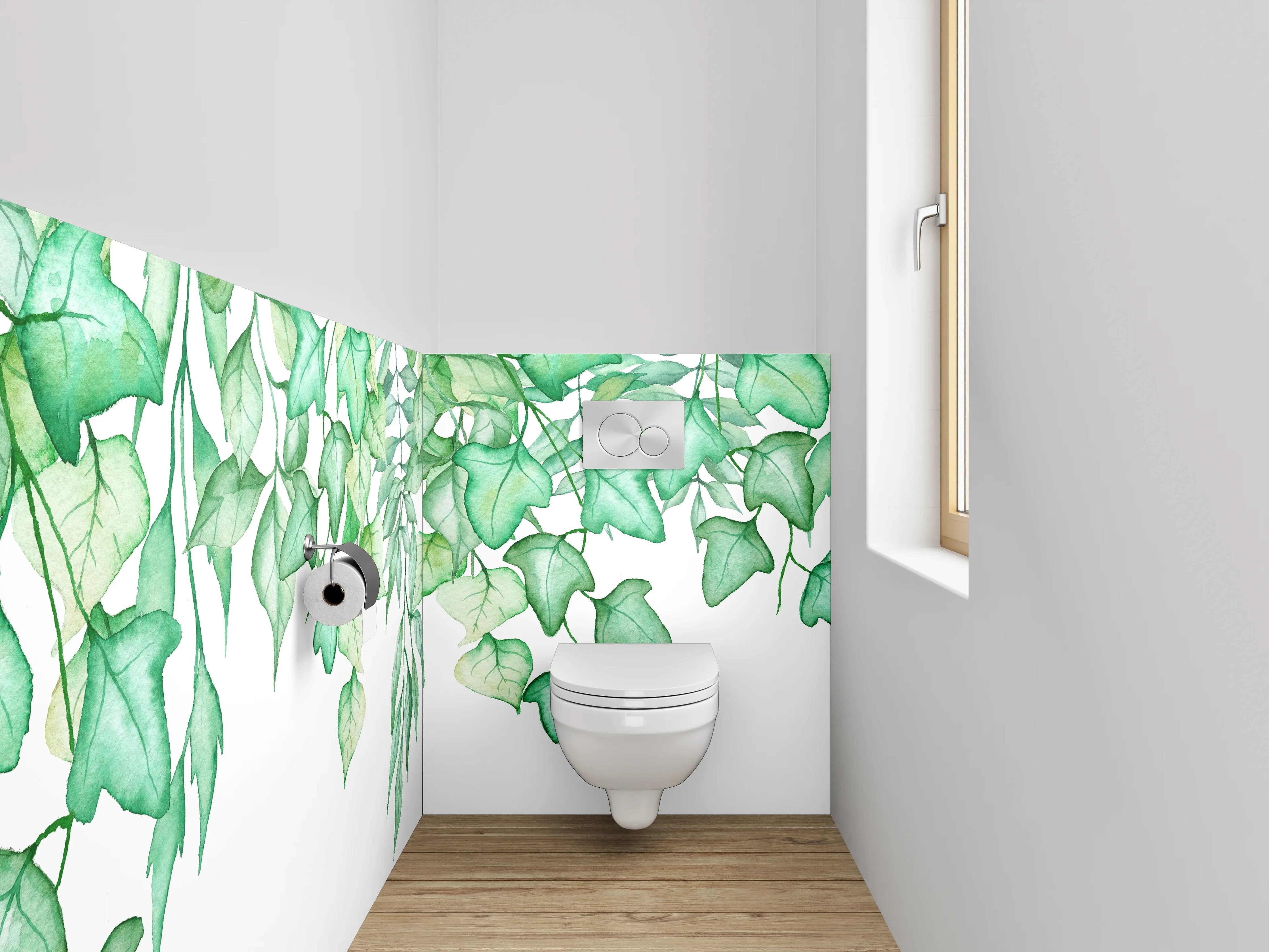WC-Rückwand - Aquarell Ranken Pflanzen Illustration