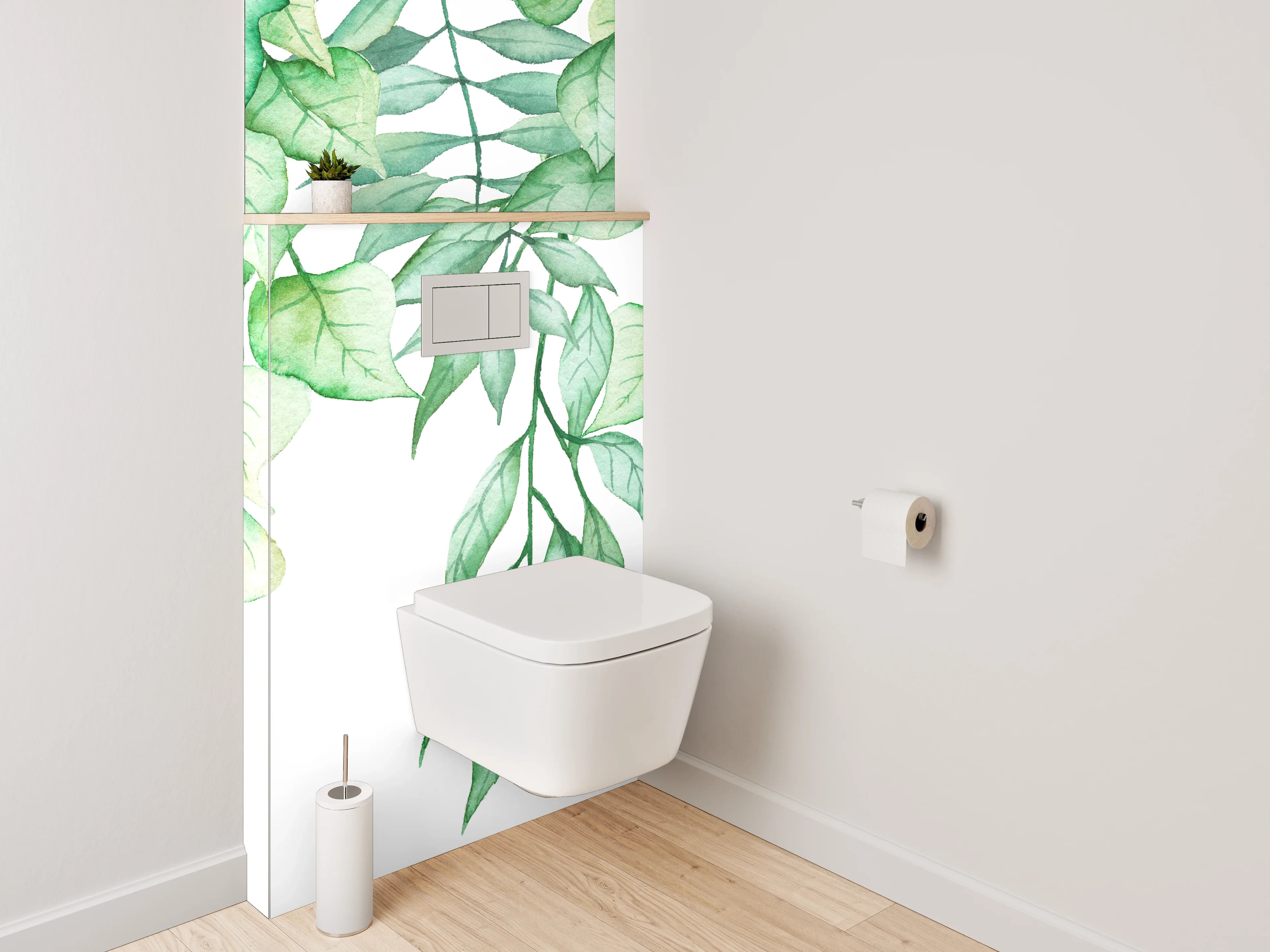 WC-Rückwand - Aquarell Ranken Pflanzen Illustration